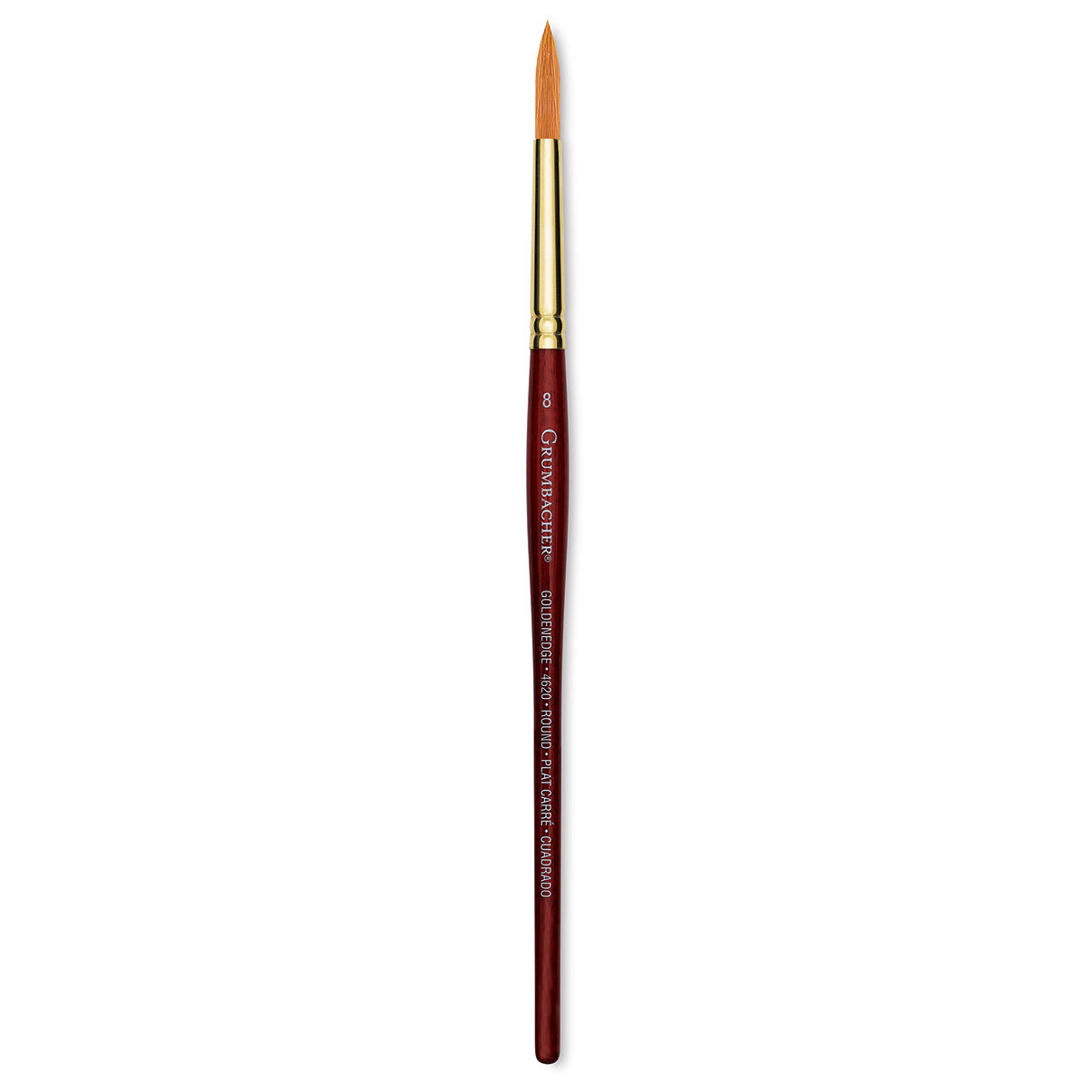 Grumbacher Goldenedge Brush - Round, Short Handle, Size 8