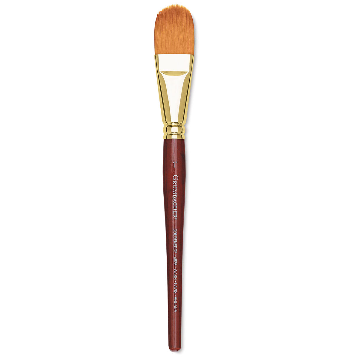 Grumbacher Goldenedge Brush - Oval Wash, Short Handle, Size 1"