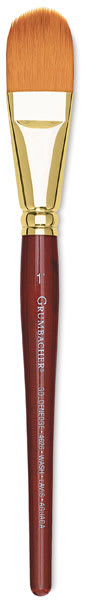 Goldenedge Synthetic Sable Brushes - Short handled Oval Wash Brush upright