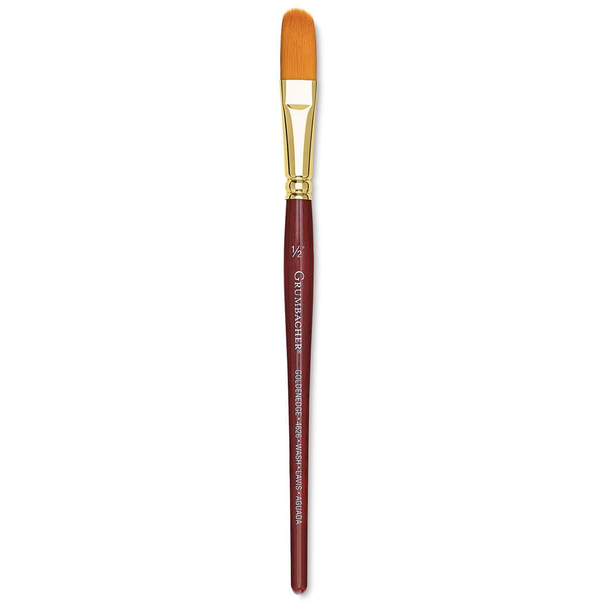 Grumbacher Goldenedge Brush - Oval Wash, Short Handle, Size 1/2"