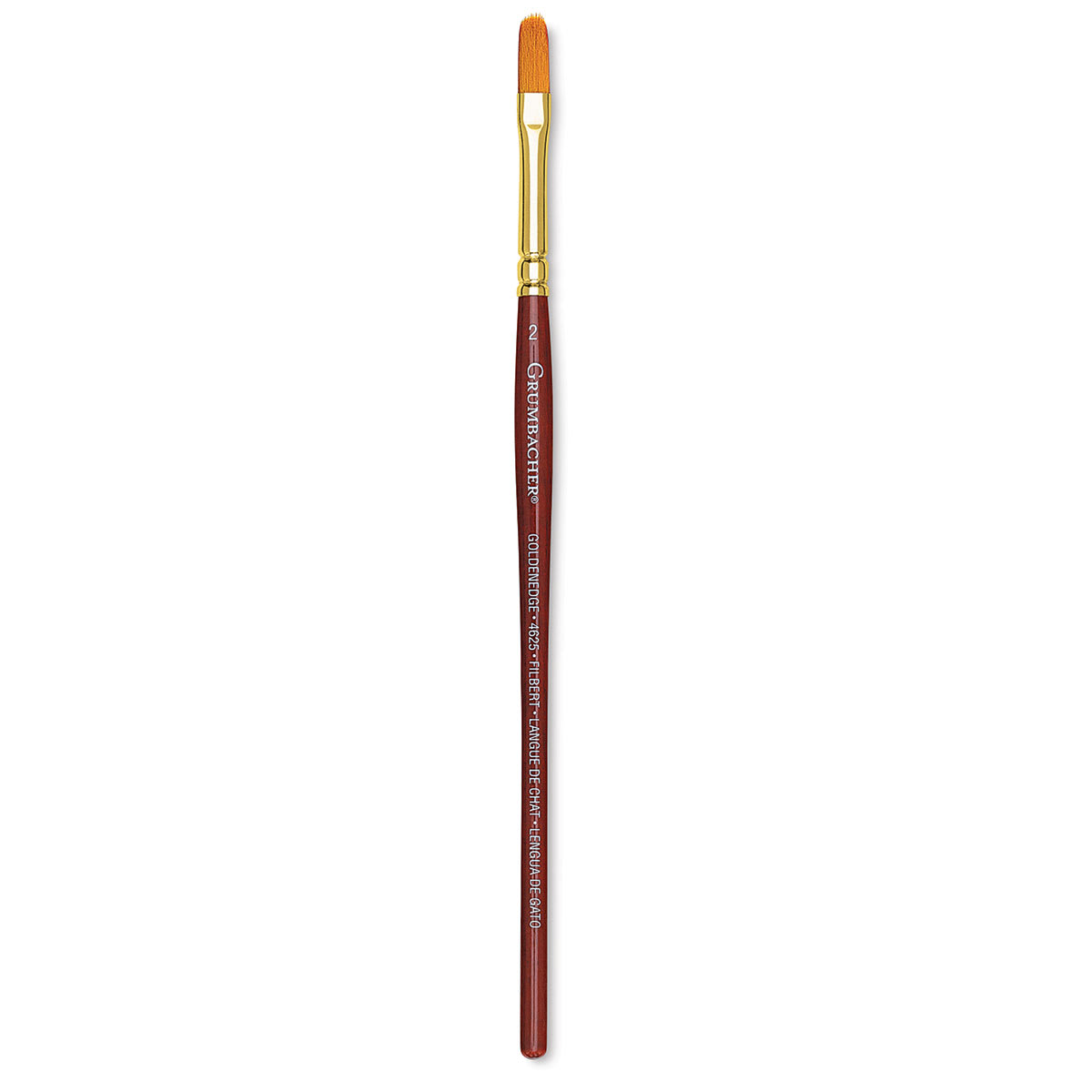 Grumbacher Goldenedge Brush - Filbert, Short Handle, Size 2