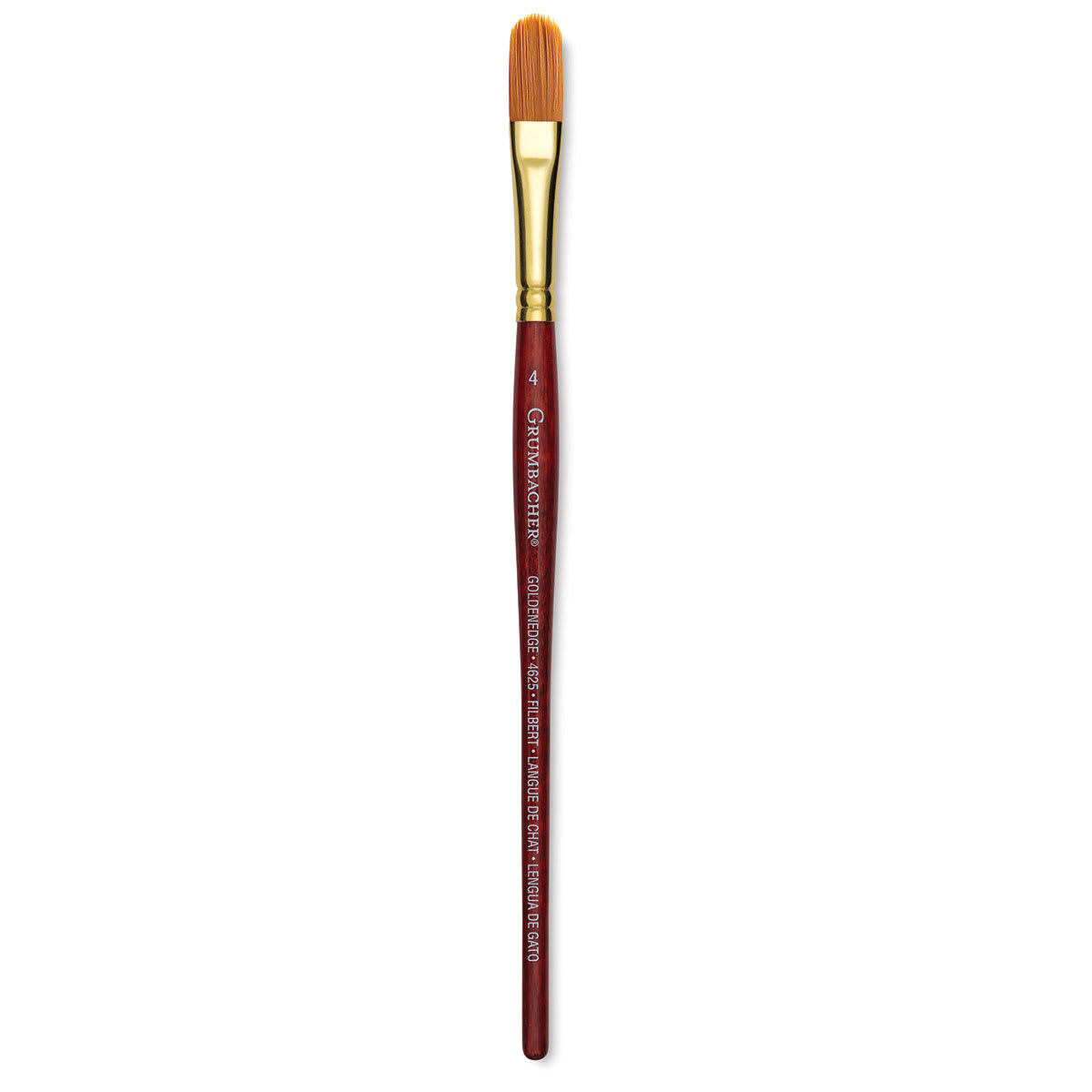 Grumbacher Goldenedge Brush - Filbert, Short Handle, Size 4