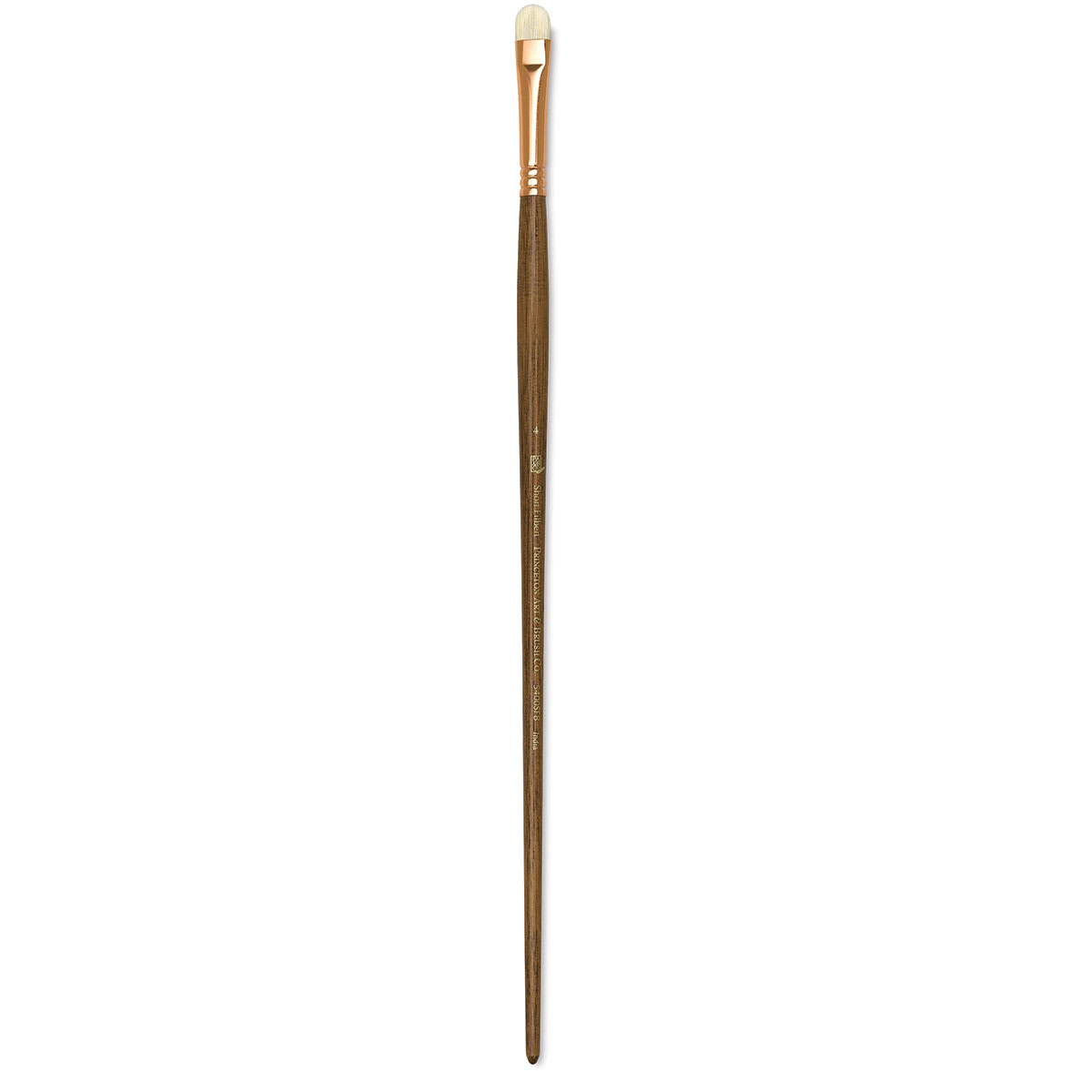 Princeton Best Natural Bristle Brush - Short Filbert, Long Handle, Size 4