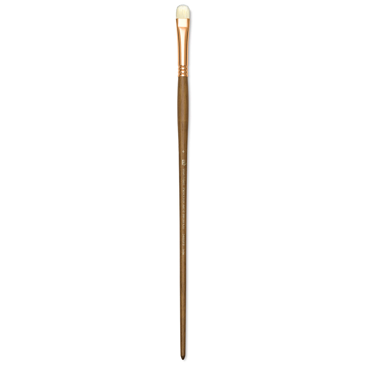 Princeton Best Natural Bristle Brush - Short Filbert, Long Handle, Size 6