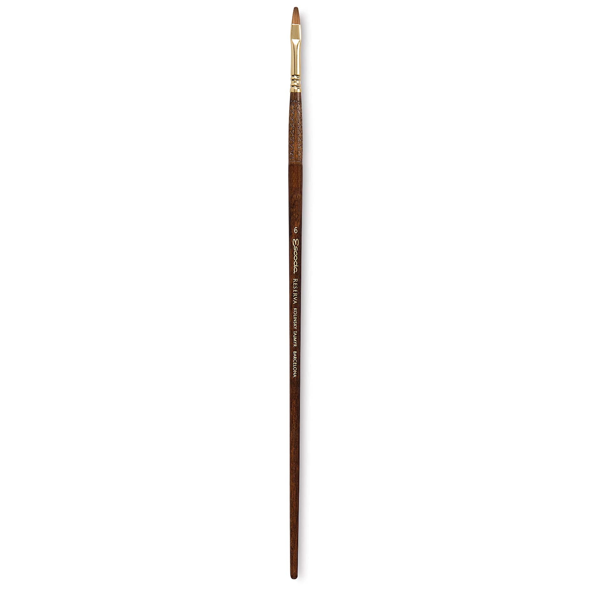 Escoda Reserva Kolinsky-Tajmyr Sable Brush - Bright, Long Handle, Size 6