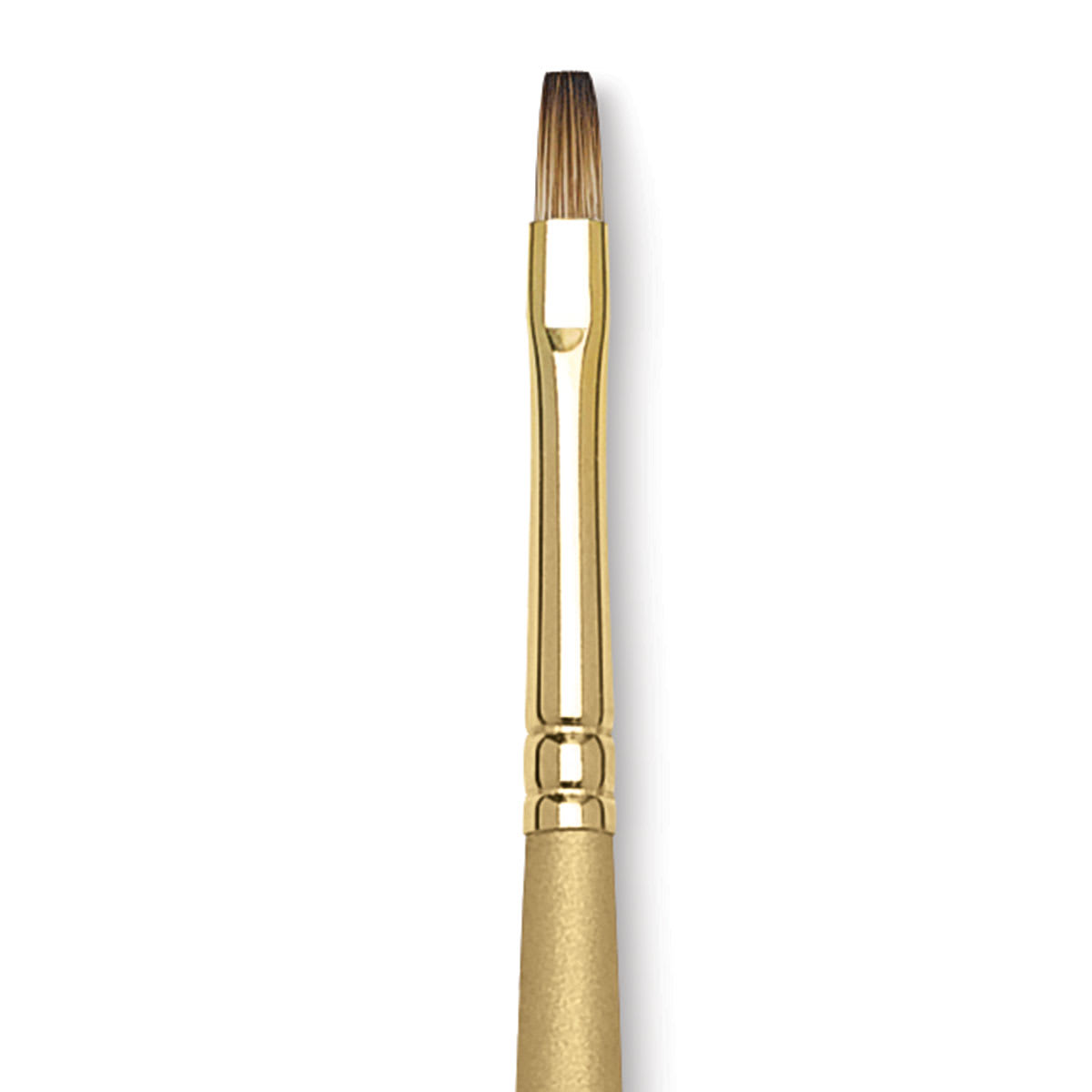 Princeton Synthetic Mongoose Brush - Flat, Long Handle, Size 2 close up
