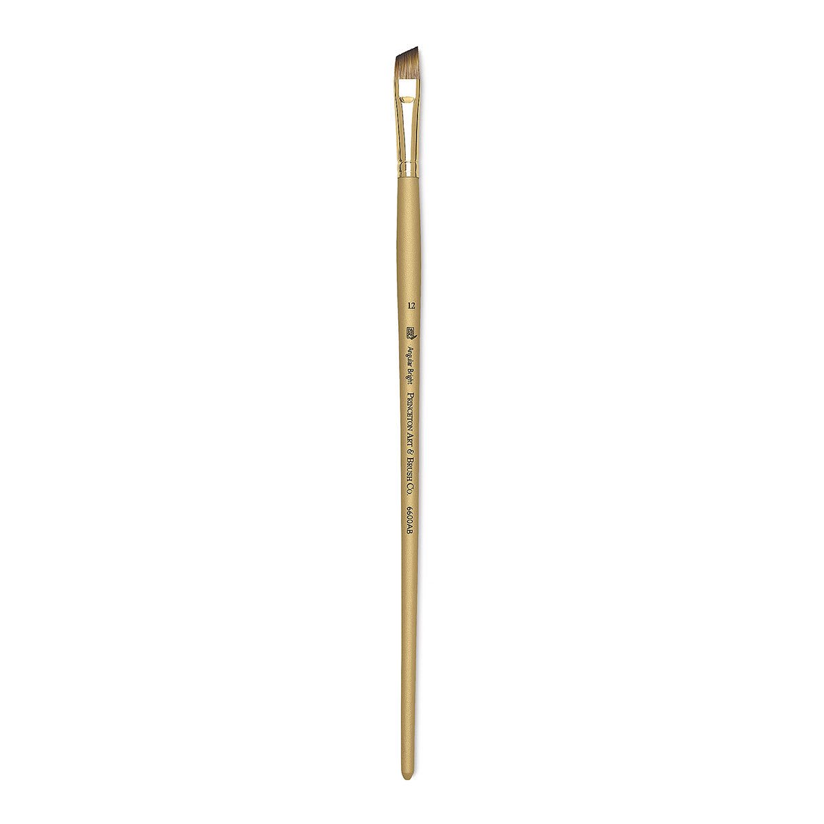 Princeton Synthetic Mongoose Brush - Angle Bright, Long Handle, Size 12