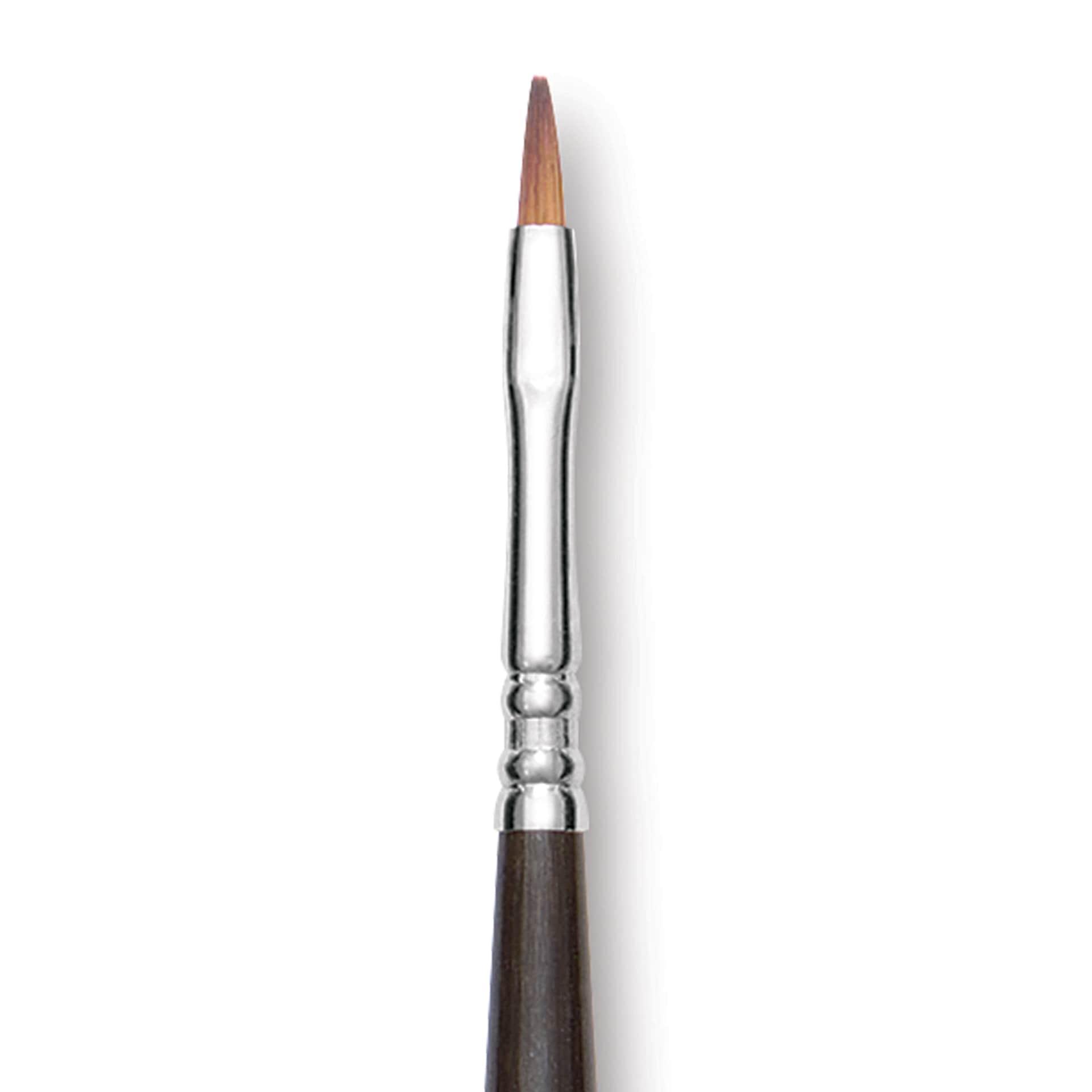 Escoda Prado Tame Synthetic Brush - Bright, Long Handle, Size 2 (Close-up of brush)