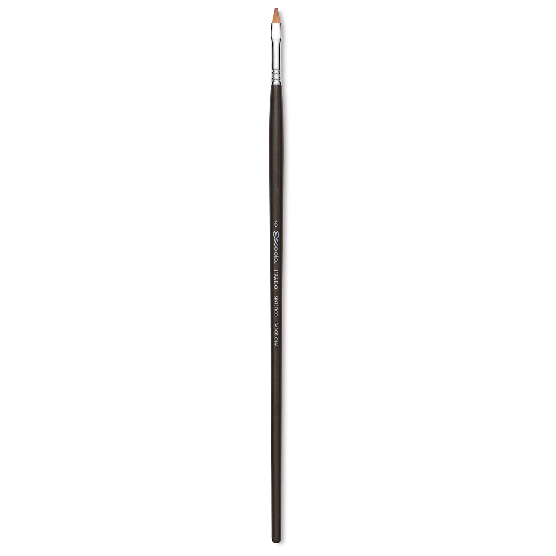 Escoda Prado Tame Synthetic Brush - Bright, Long Handle, Size 6