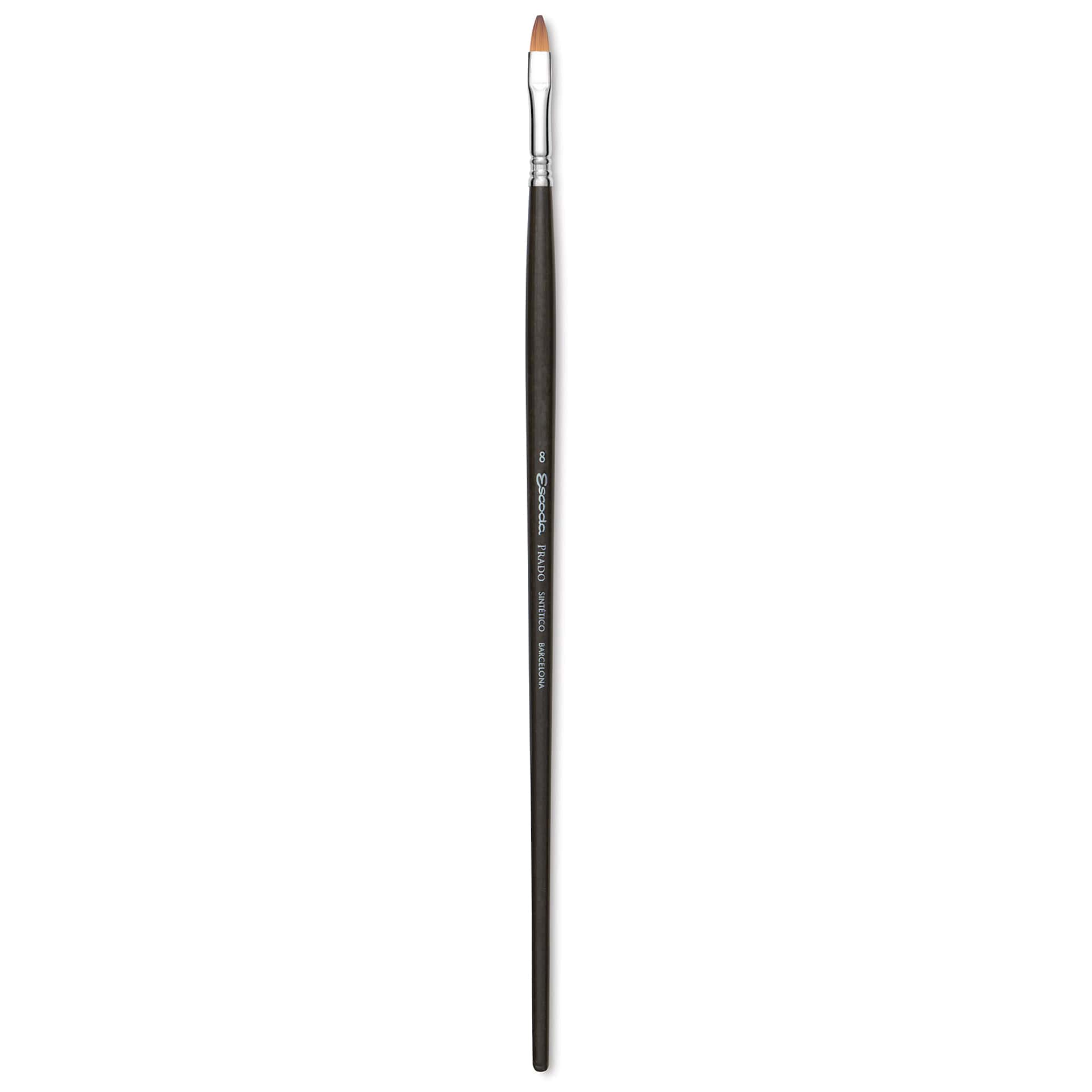 Escoda Prado Tame Synthetic Brush - Bright, Long Handle, Size 8