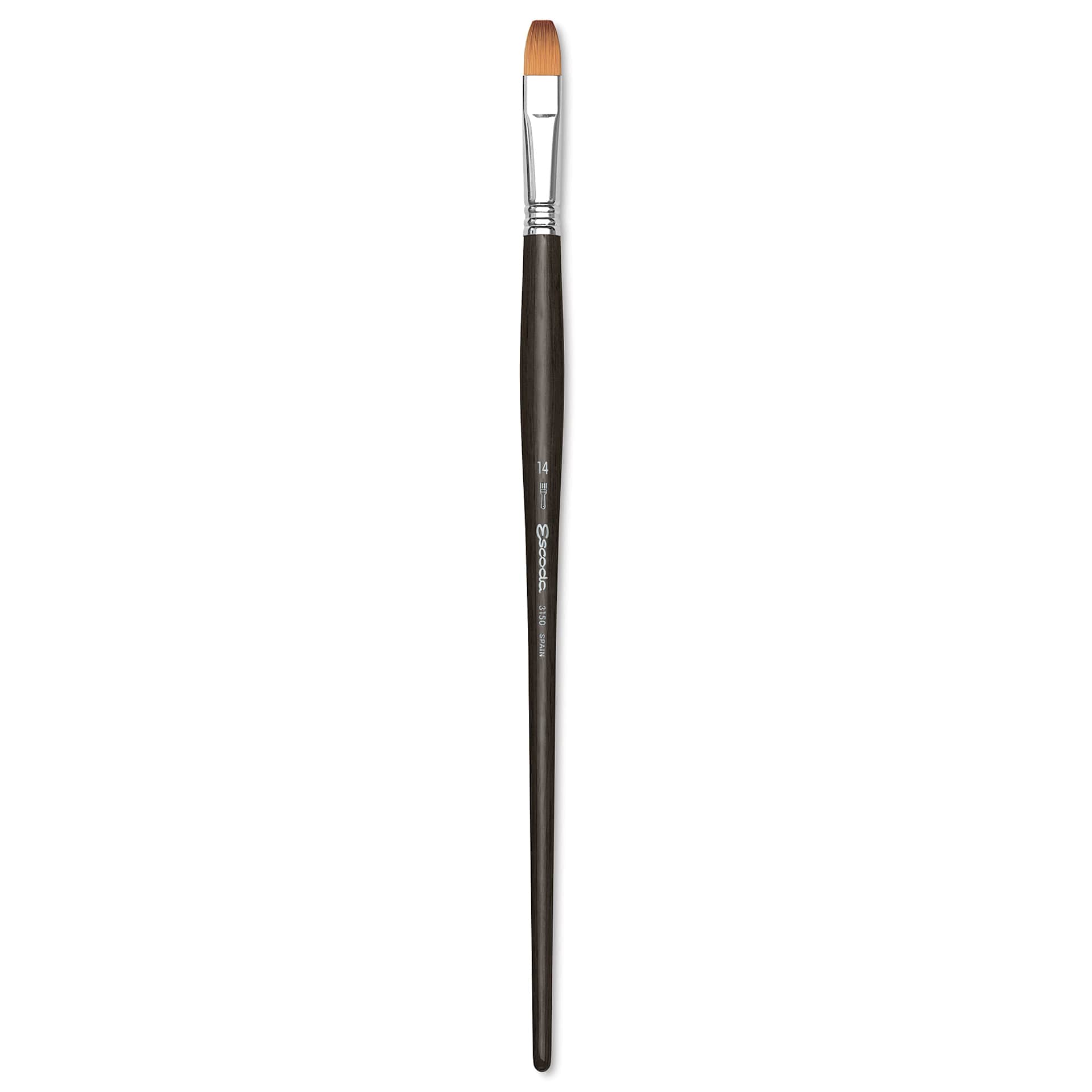 Escoda Prado Tame Synthetic Brush - Bright, Long Handle, Size 14
