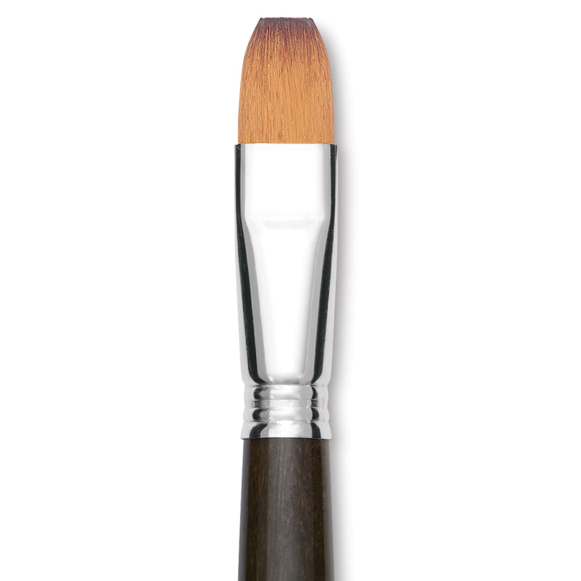 Escoda Prado Tame Synthetic Brush - Bright, Long Handle, Size 18 (Close-up of brush)