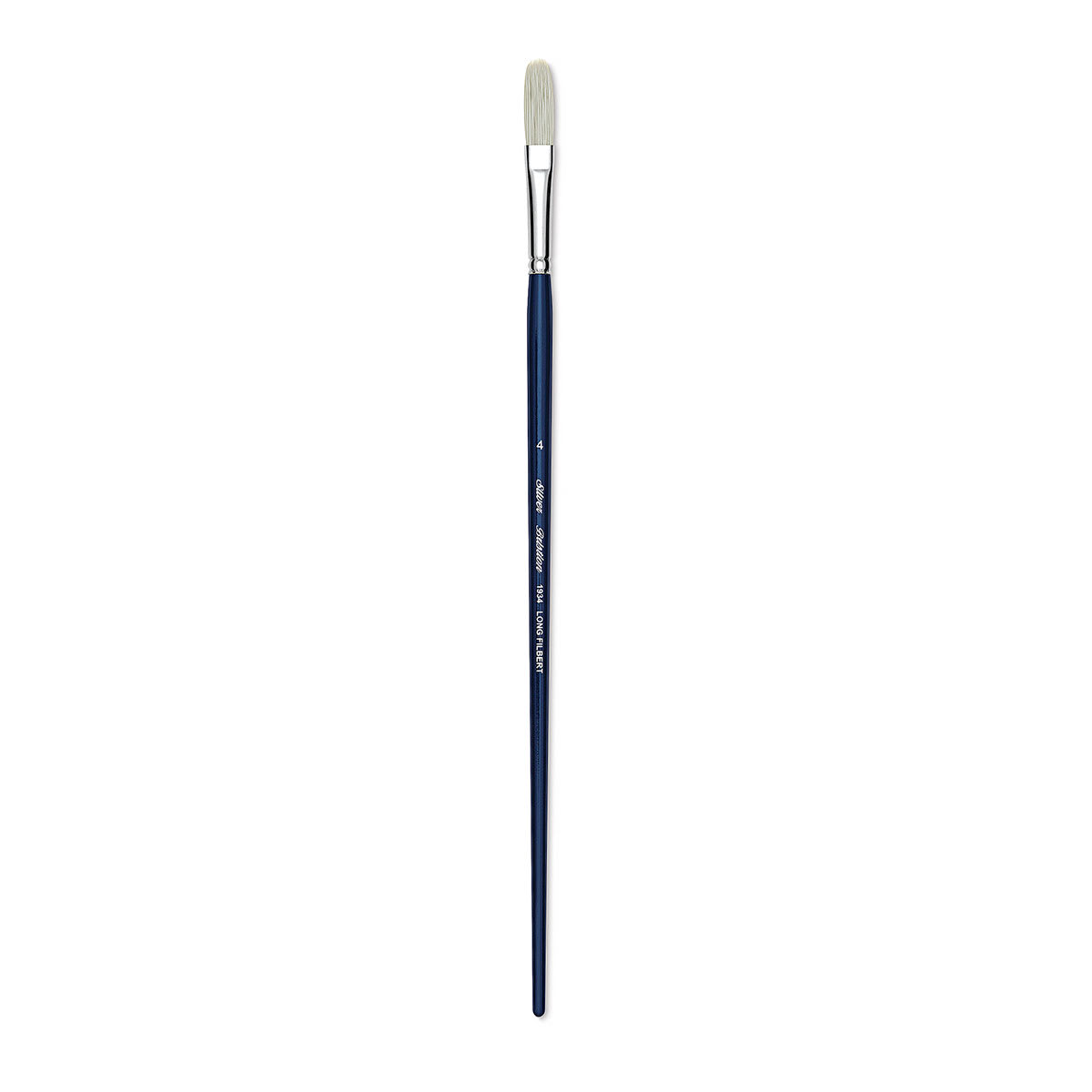Silver Brush Bristlon Stiff White Synthetic Brush - Long Filbert, Size 4