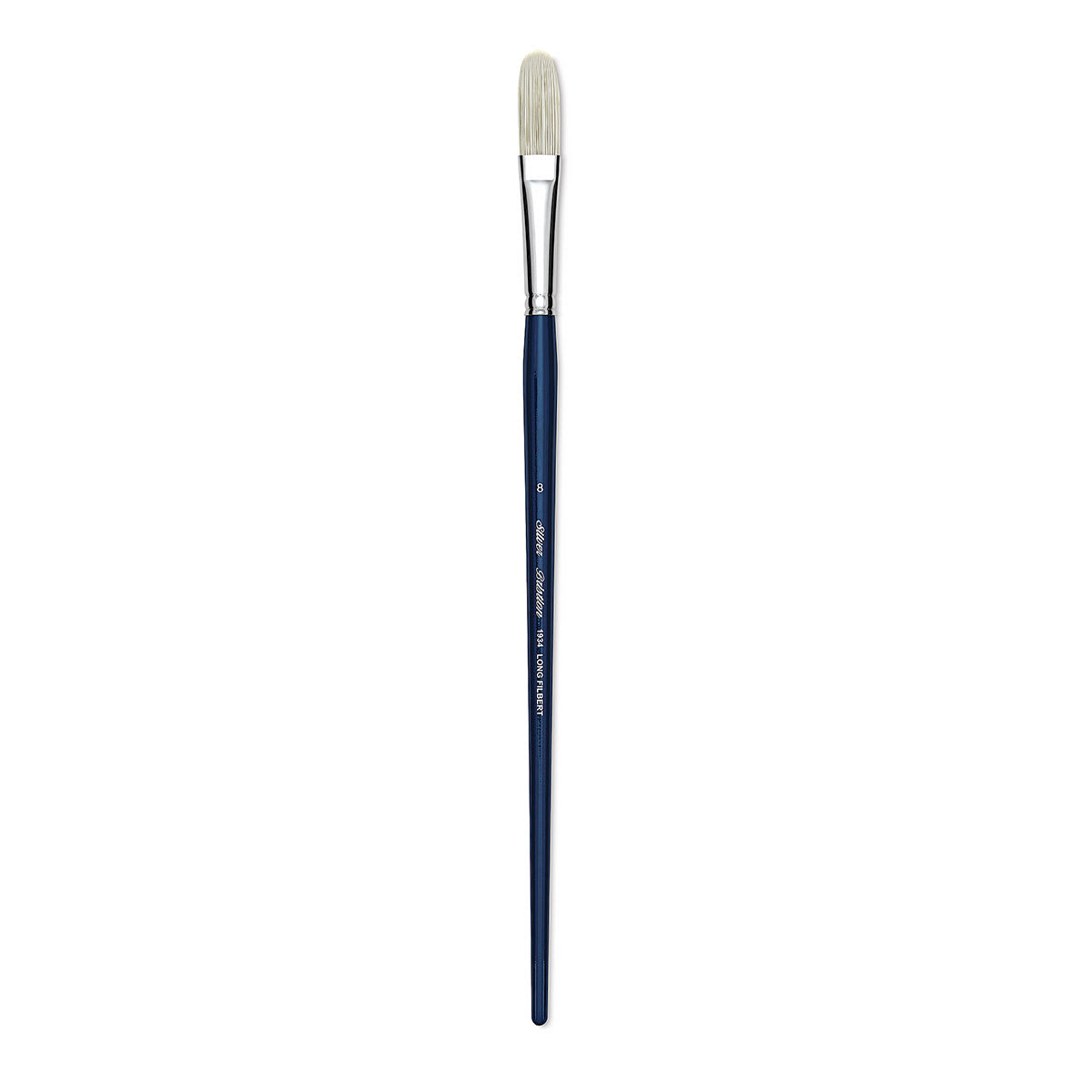 Silver Brush Bristlon Stiff White Synthetic Brush - Long Filbert, Size 8