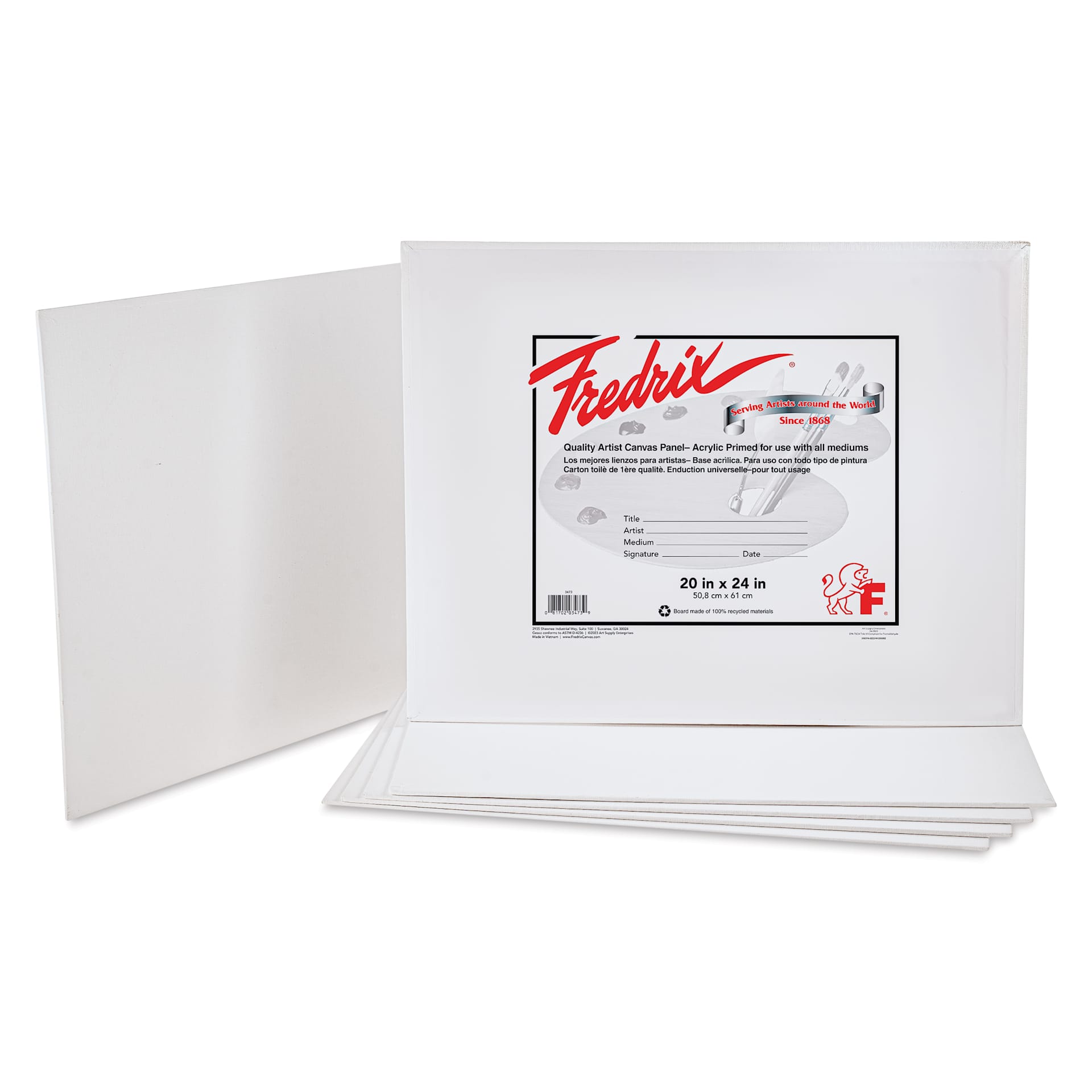 Fredrix Artist Series Standard Canvas Panels - 20" x 24", Pkg of 6