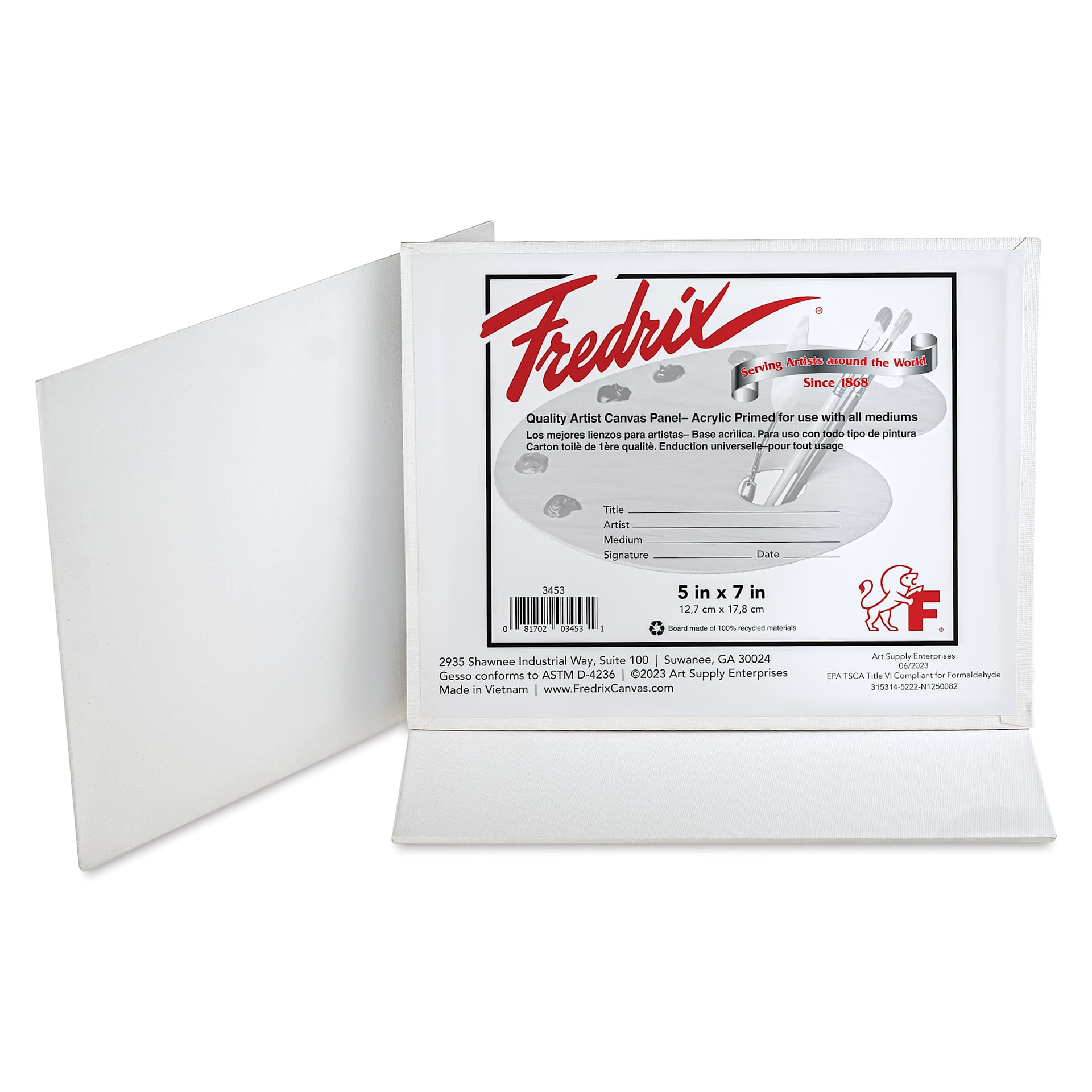 Fredrix Artist Series Standard Canvas Panels - 5" x 7", Pkg of 3