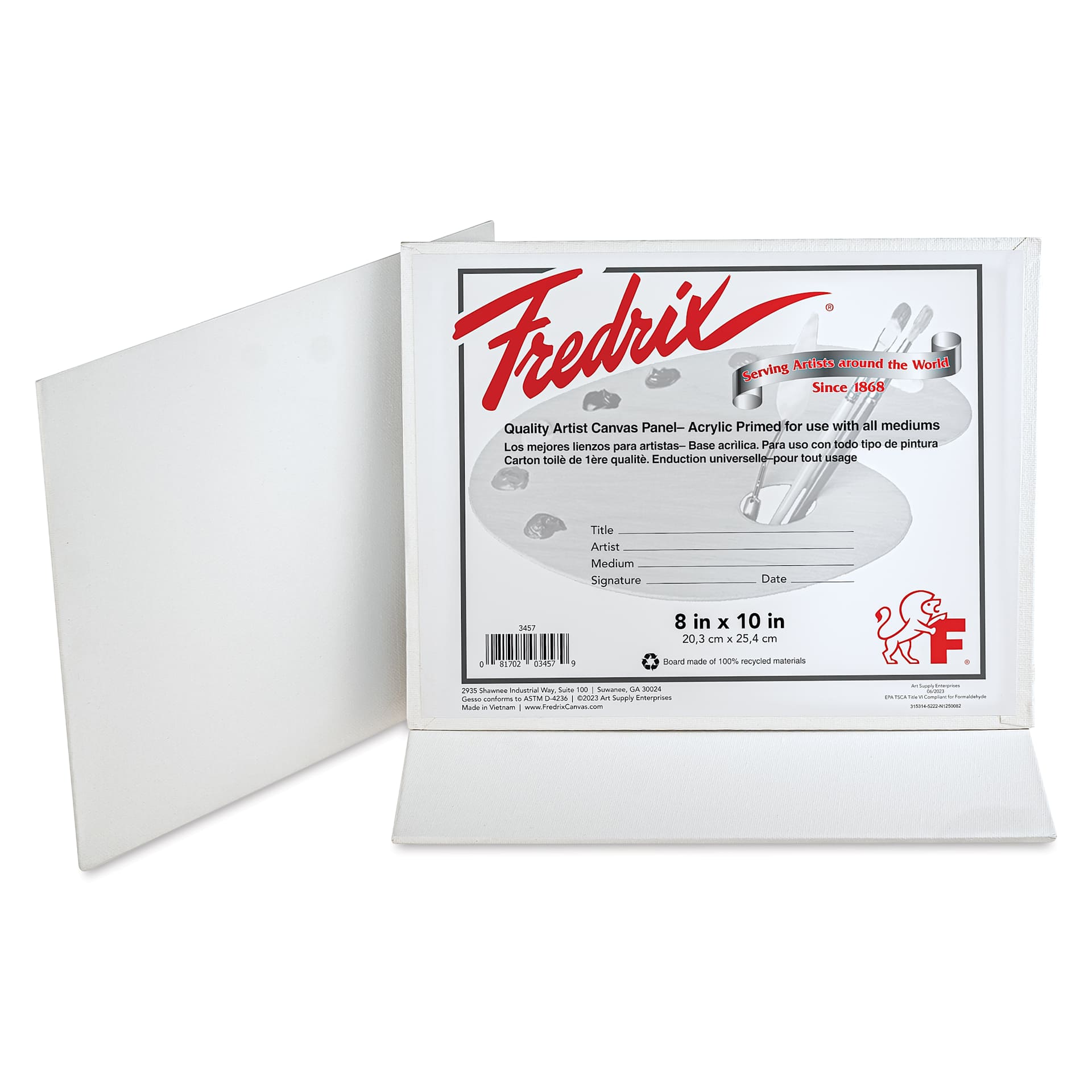 Fredrix Artist Series Standard Canvas Panels - 8" x 10", Pkg of 3