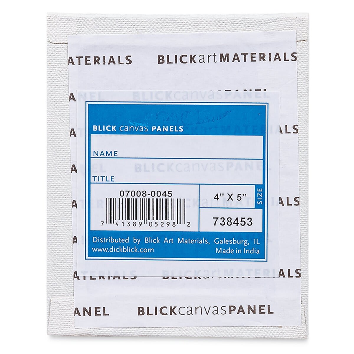 Blick Studio Cotton Canvas Panels - 4" x 5", Pkg of 5 back