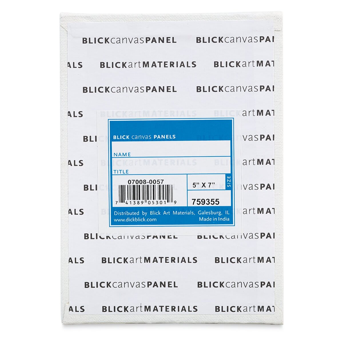 Blick Studio Cotton Canvas Panels - 5" x 7", Pkg of 5 back