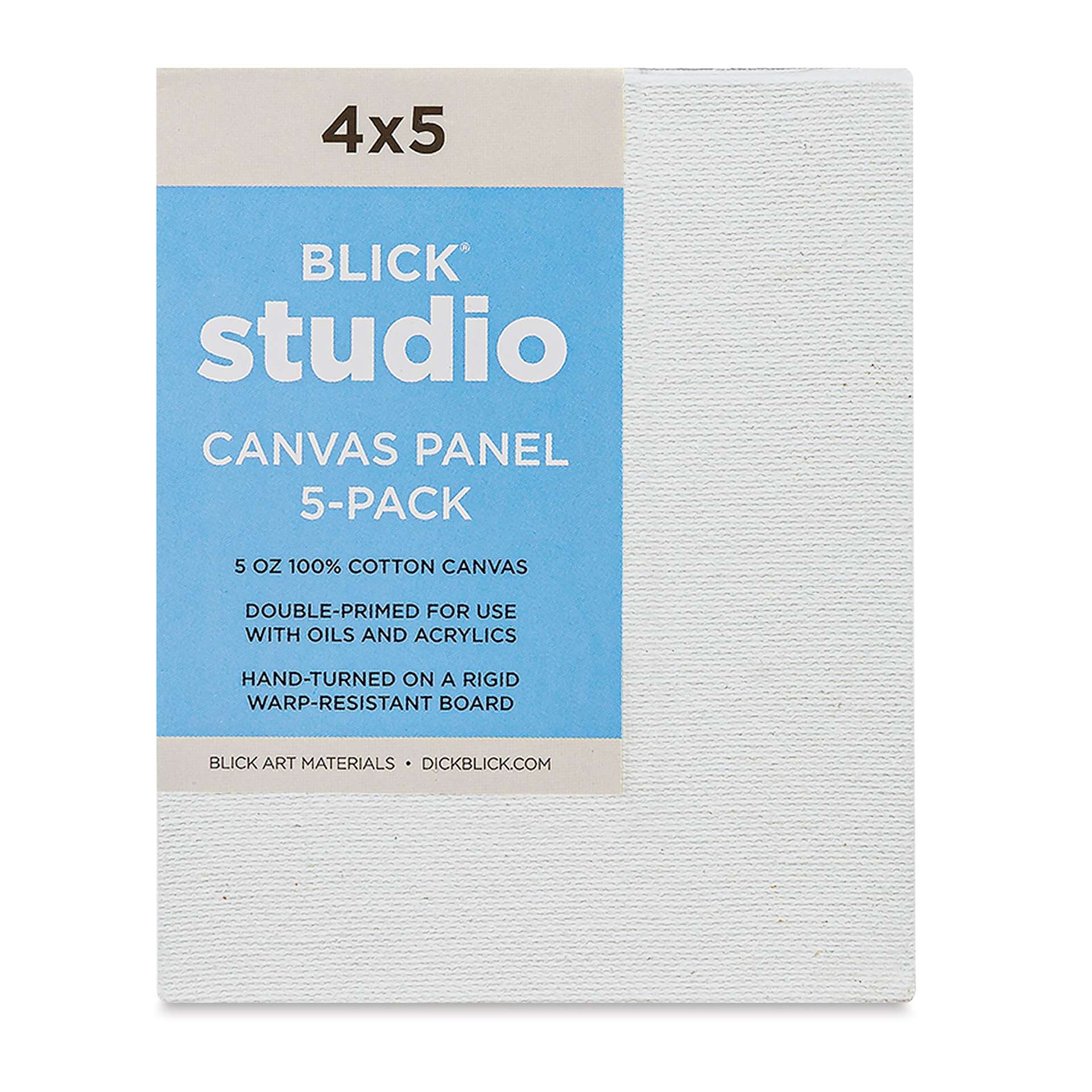 Blick Studio Cotton Canvas Panels - 4" x 5", Pkg of 5