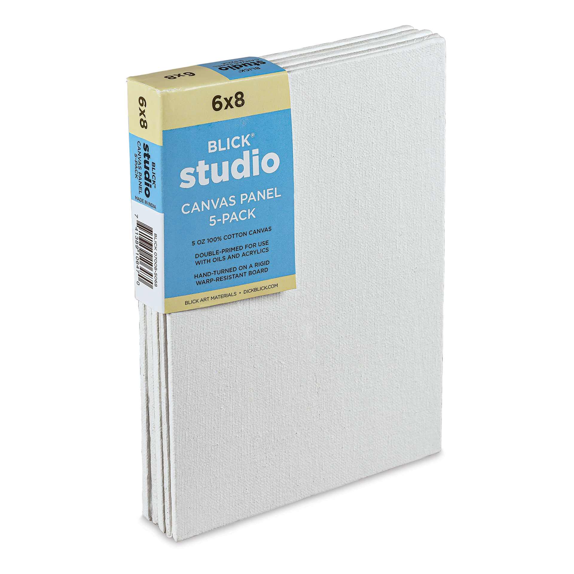 Blick Studio Cotton Canvas Panels - 6" x 8", Pkg of 5