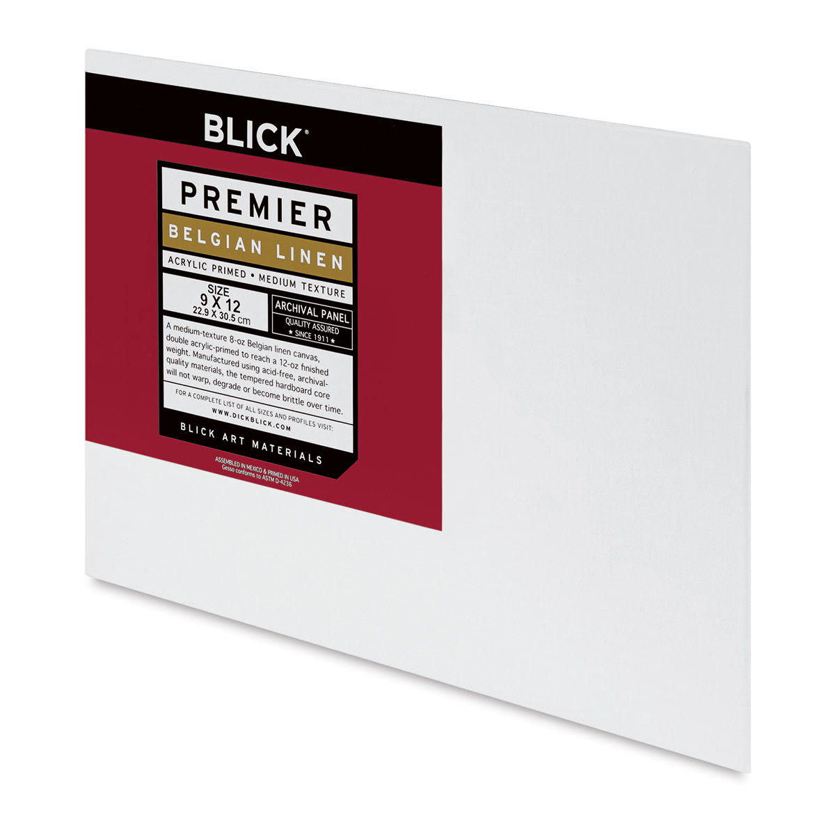 Blick Belgian Linen Archival Panel - 9" x 12", Acrylic-primed