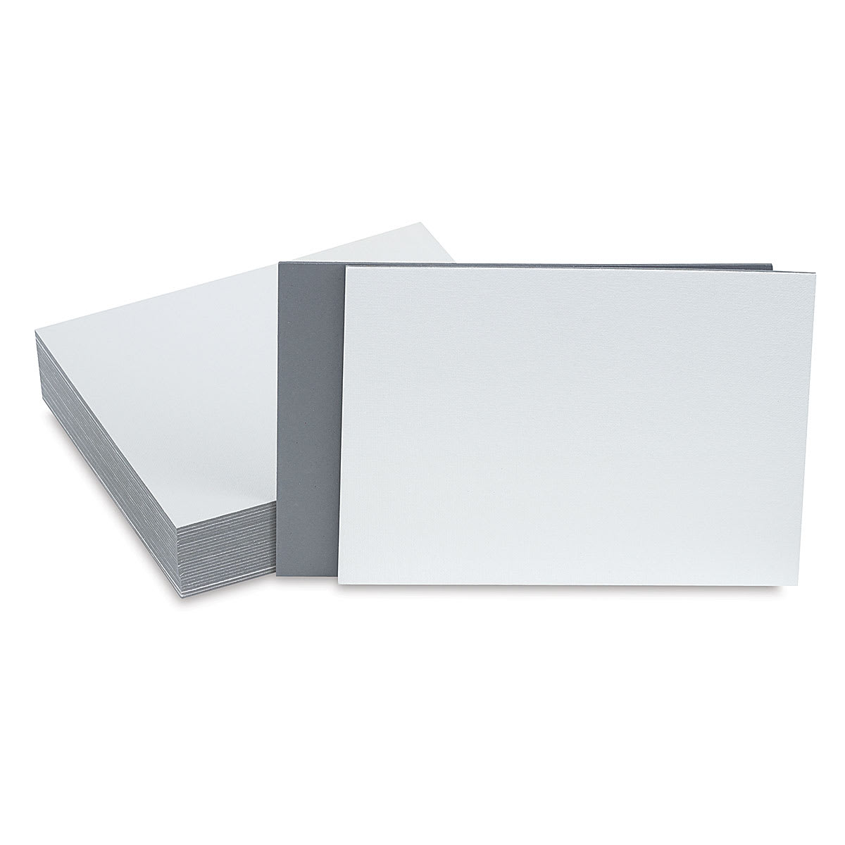 Fredrix Cut Edge Canvas Panels - 8" x 10", White, Pkg of 25, front and back of panel