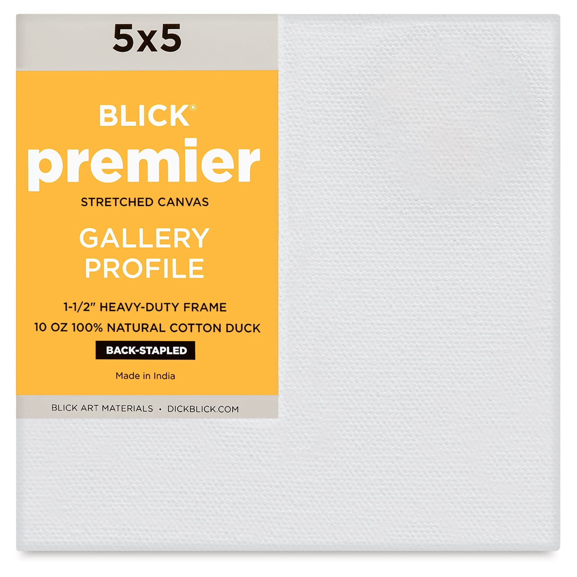 Blick Premier Stretched Cotton Canvas - Gallery Profile, Back-Stapled, 5" x 5" front