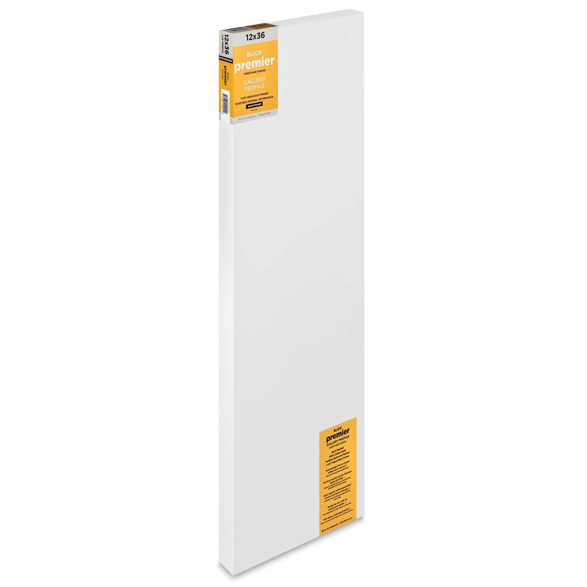Blick Premier Stretched Cotton Canvas - Gallery Profile, Back-Stapled, 12" x 36"
