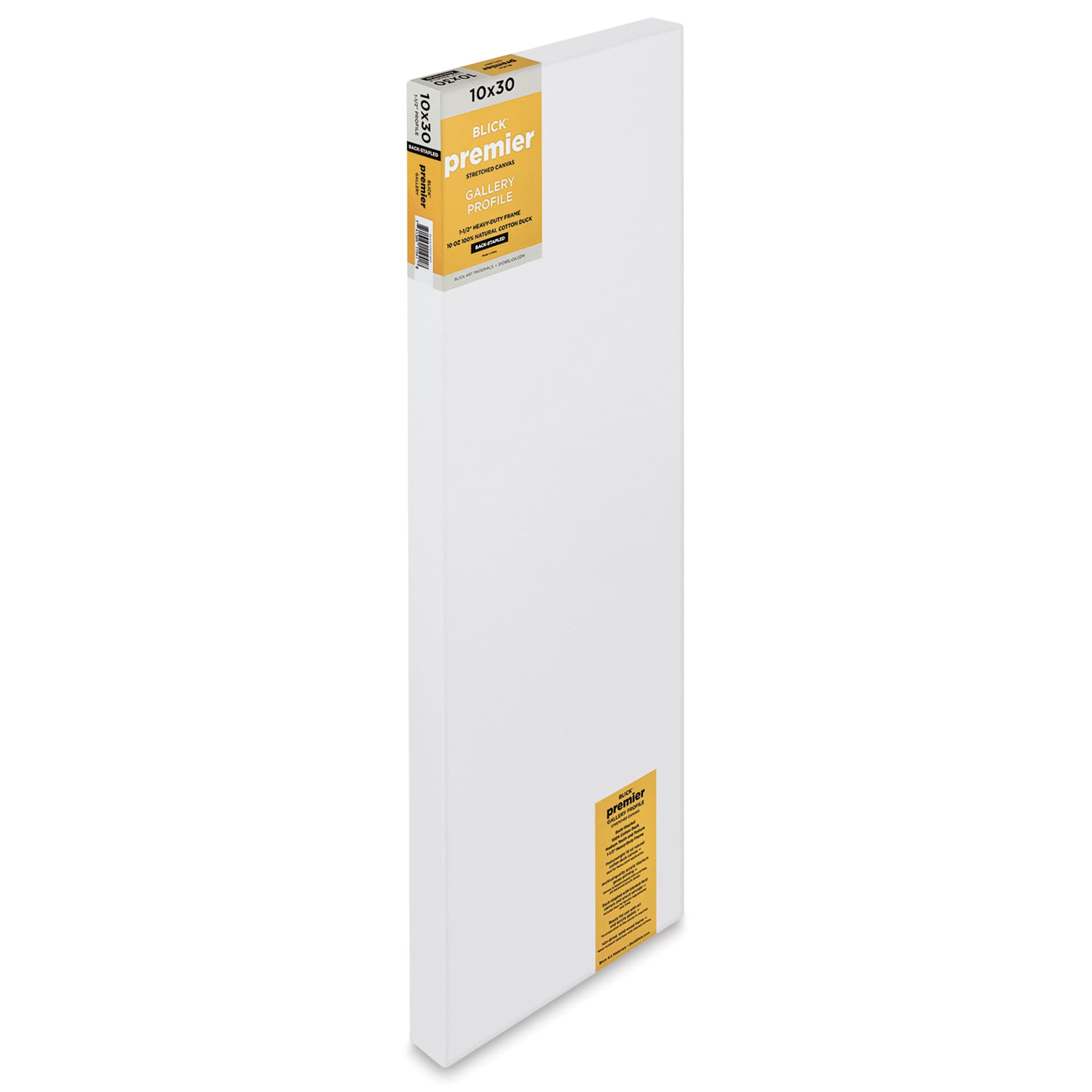 Blick Premier Stretched Cotton Canvas - Gallery Profile, Back-Stapled, 10" x 30"