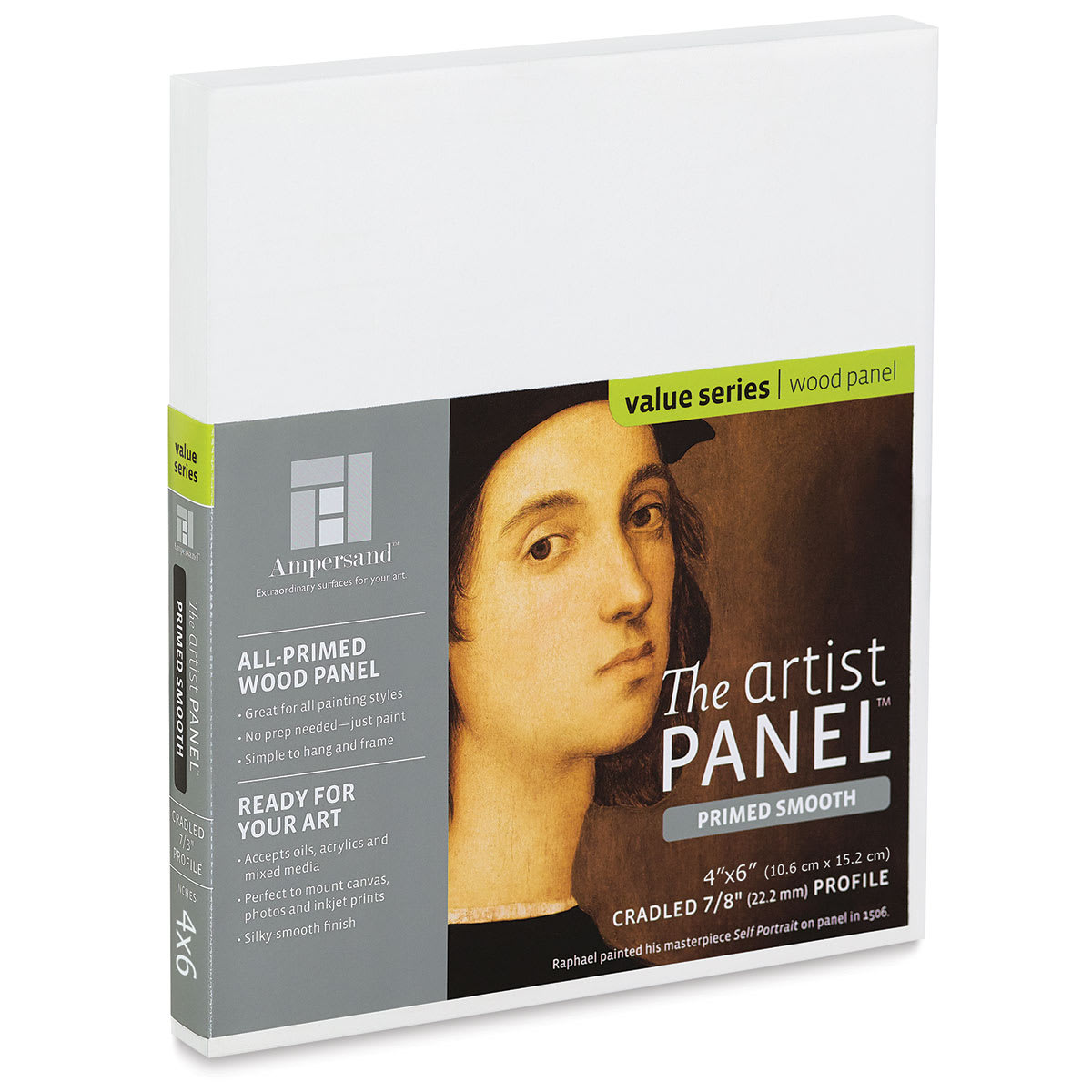 Ampersand Value Series Artist Panel - Smooth, 4" x 6", 7/8" Cradle