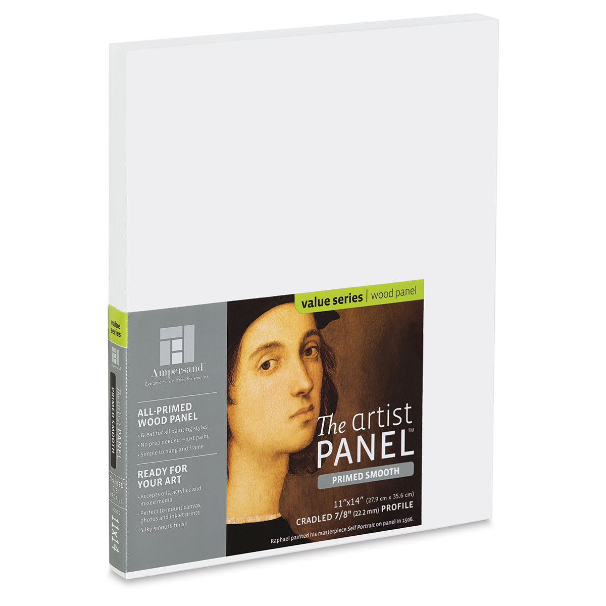 Ampersand Value Series Artist Panel - Smooth, 11" x 14", 7/8" Cradle