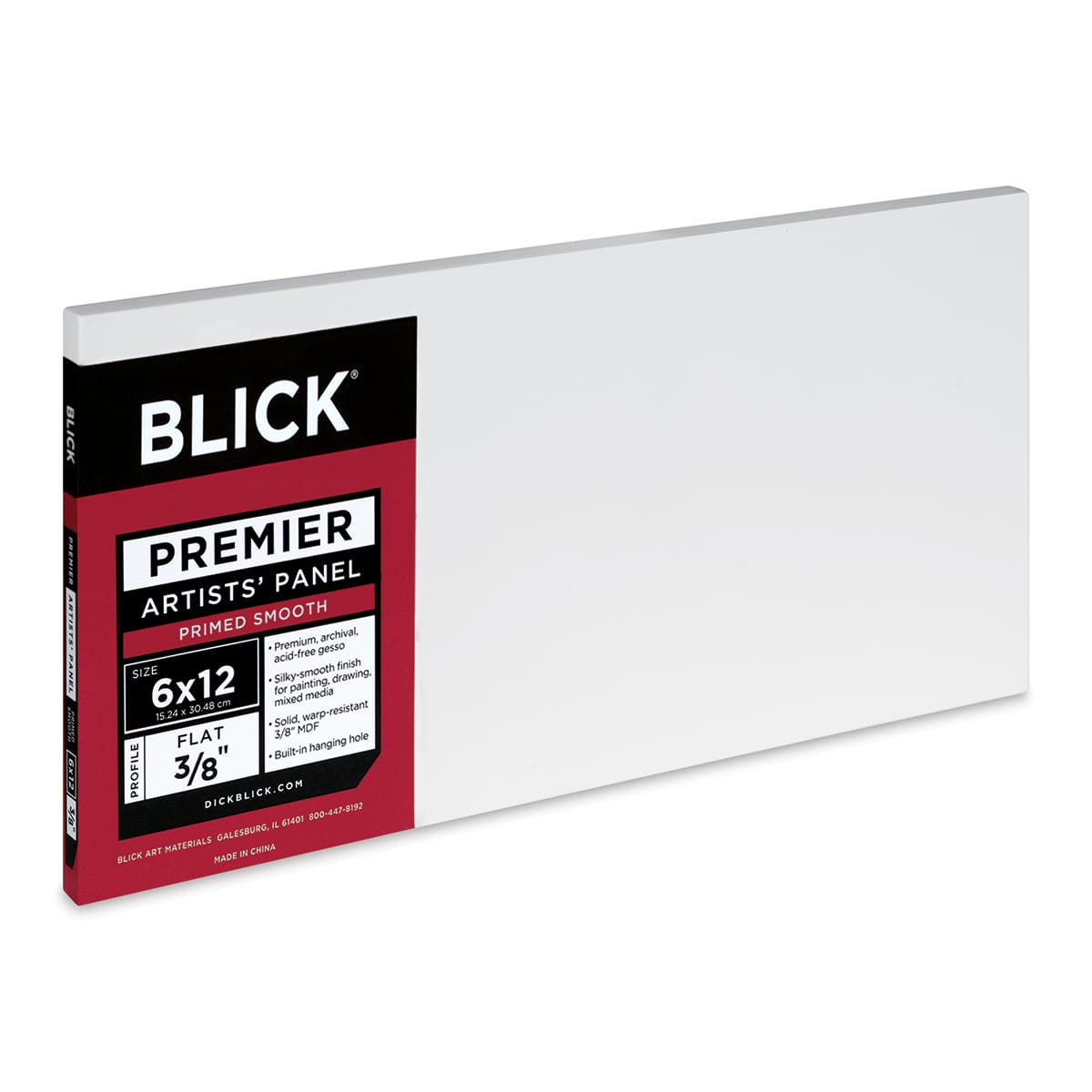 Blick Premier Artists' Panel - Flat, 3/8", 6" x 12" side view