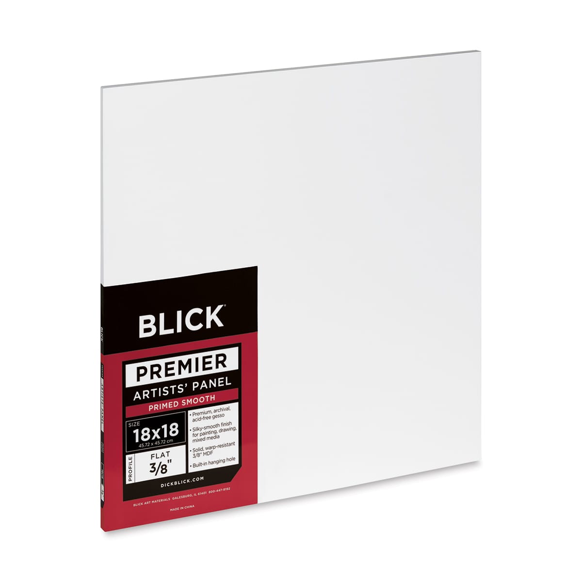 Blick Premier Artists' Panel - Flat, 3/8", 18" x 18" side view