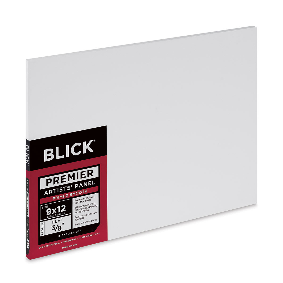 Blick Premier Artists' Panel - Flat, 3/8", 9" x 12" side view