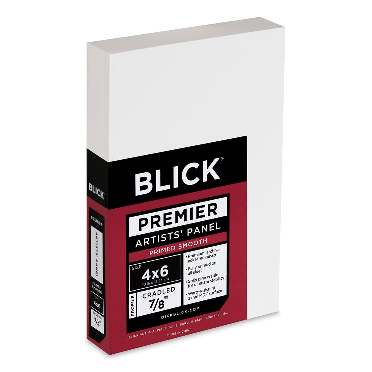 Blick Premier Artists' Panel - Traditional Cradle, 7/8", 4" x 6" side view