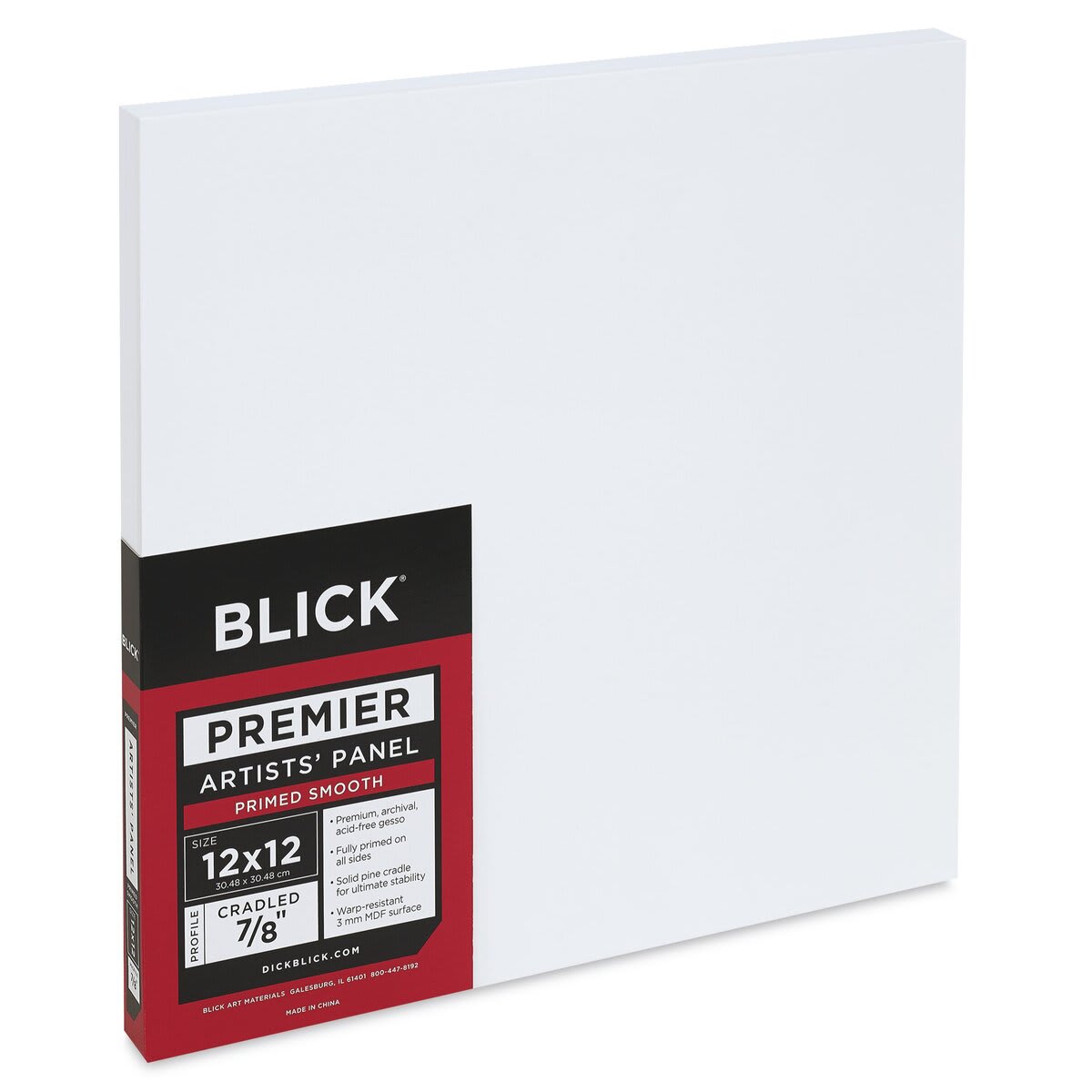 Blick Premier Artists' Panel - Traditional Cradle, 7/8", 12" x 12"