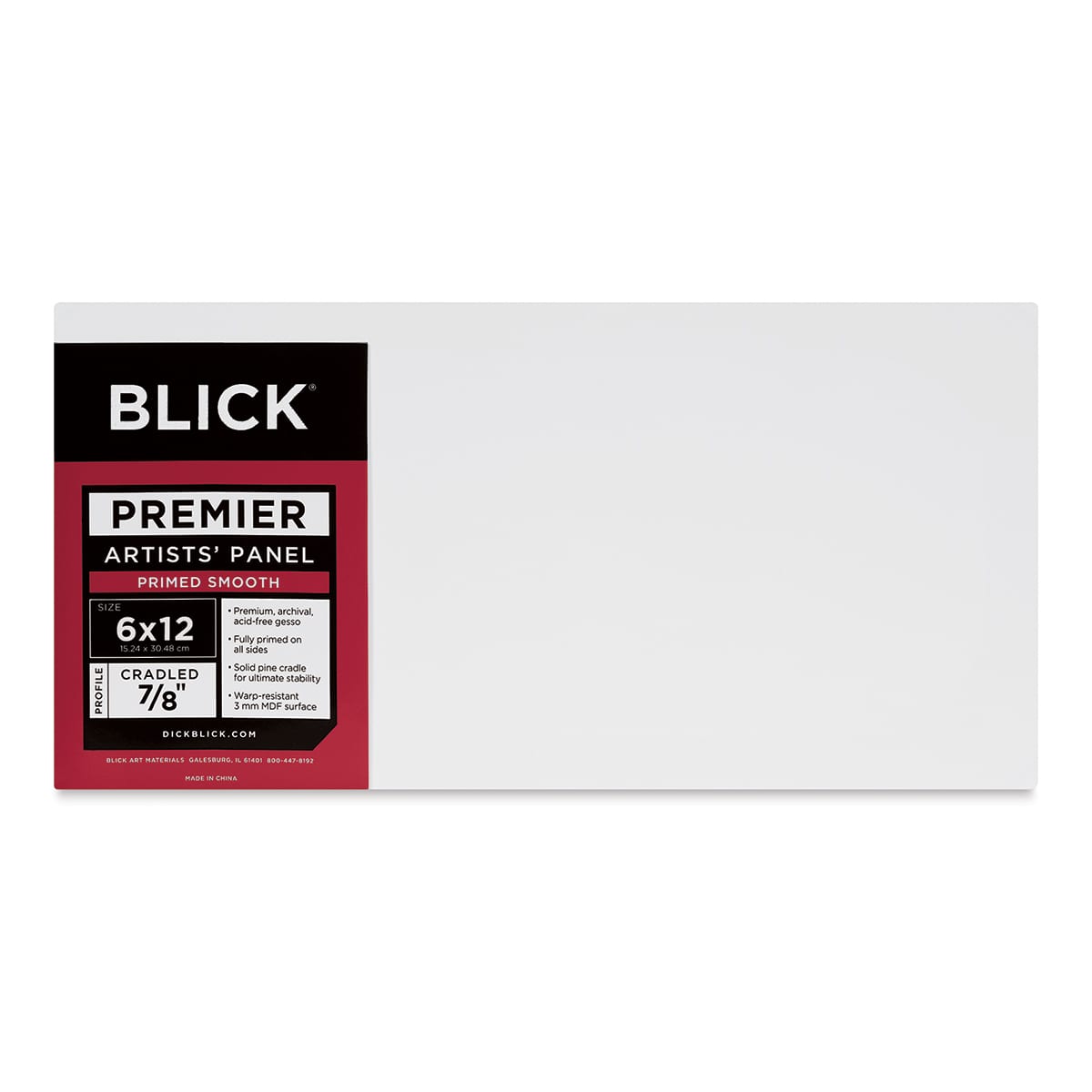 Blick Premier Artists' Panel - Traditional Cradle, 7/8", 6" x 12"