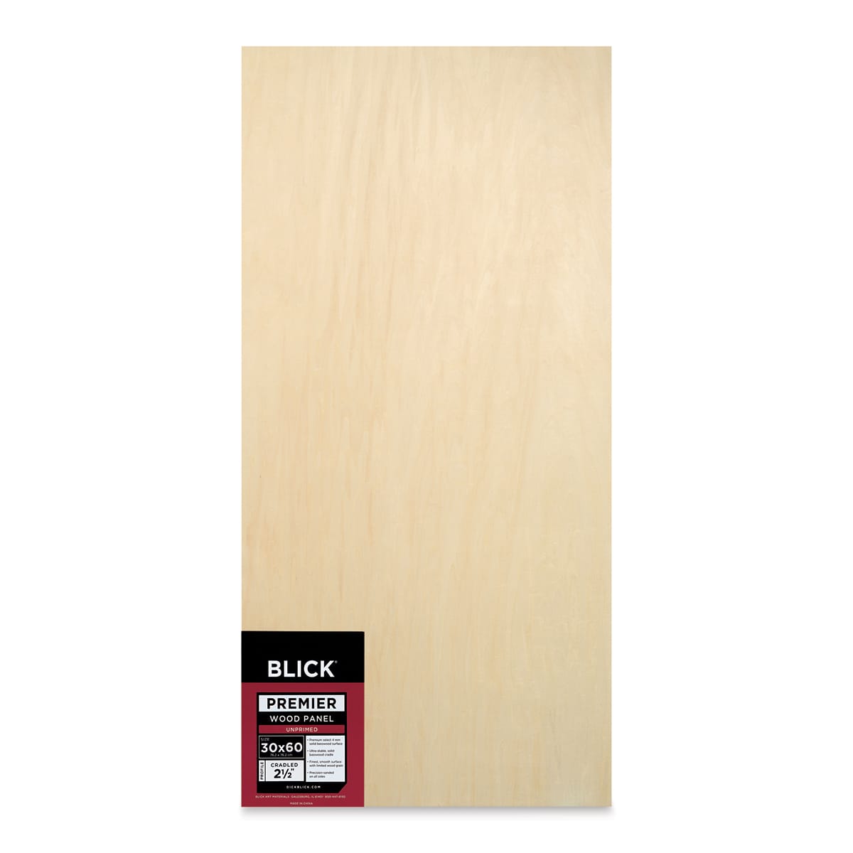 Blick Premier Wood Panel - 30'' x 60'', 2-1/2'' Extra Deep Profile, Cradled (front)