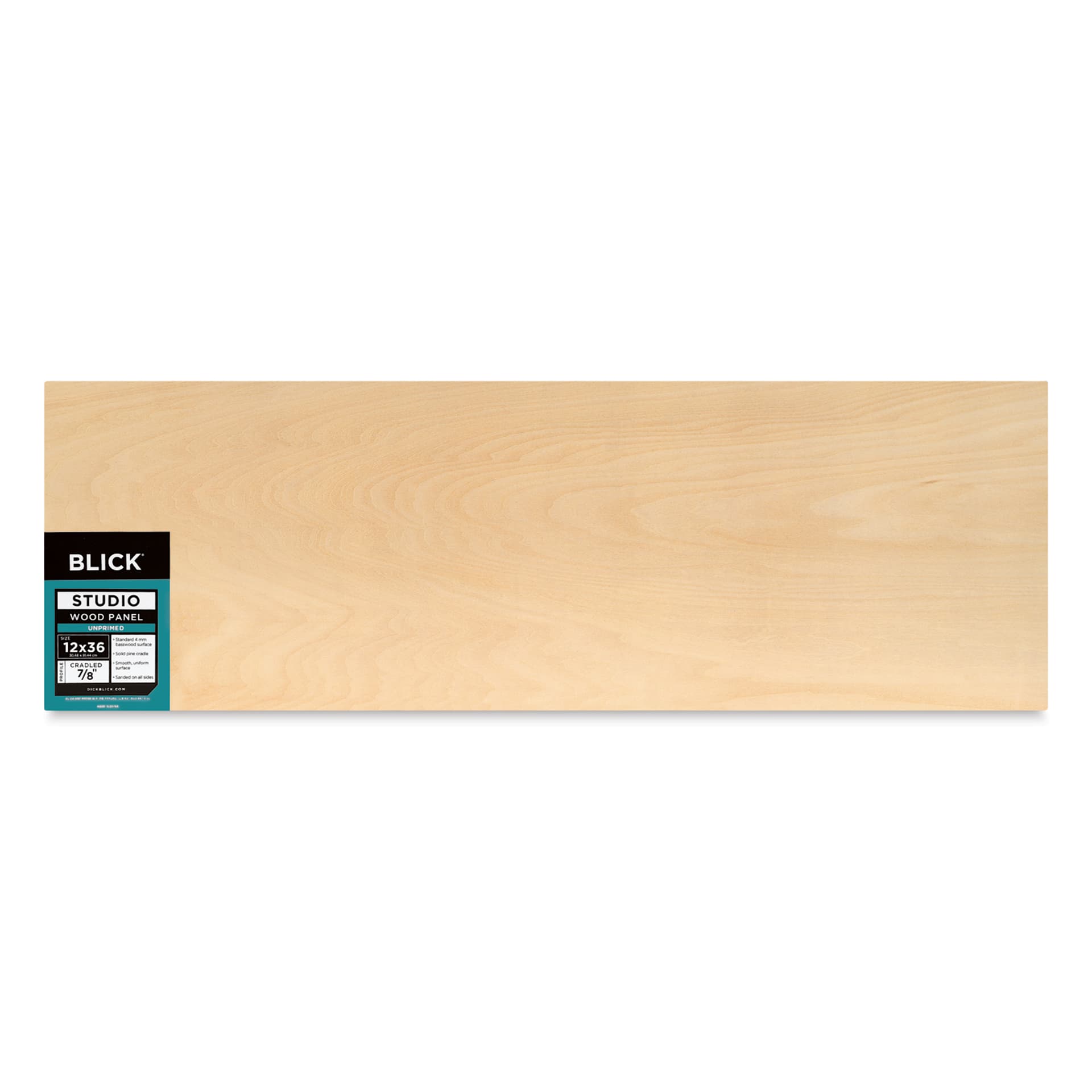 Blick Studio Artists' Wood Panel - Flat Cradle, 12" x 36", 7/8" Cradle, front