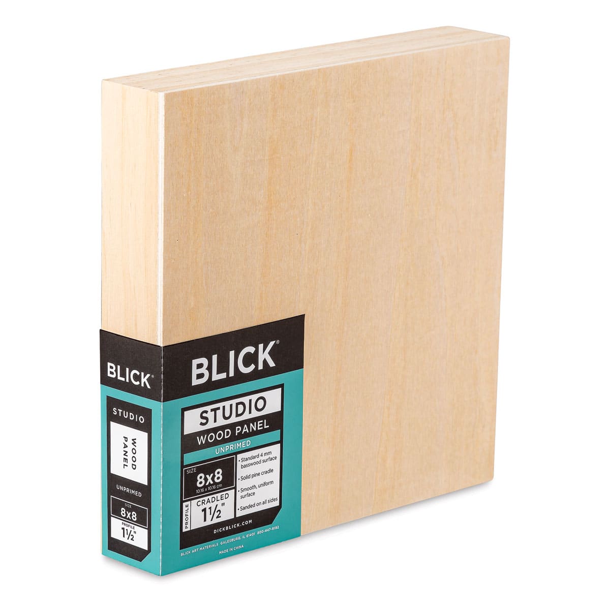 Blick Studio Artists' Wood Panel - Gallery Cradle, 8" x 8", 1-1/2" Cradle