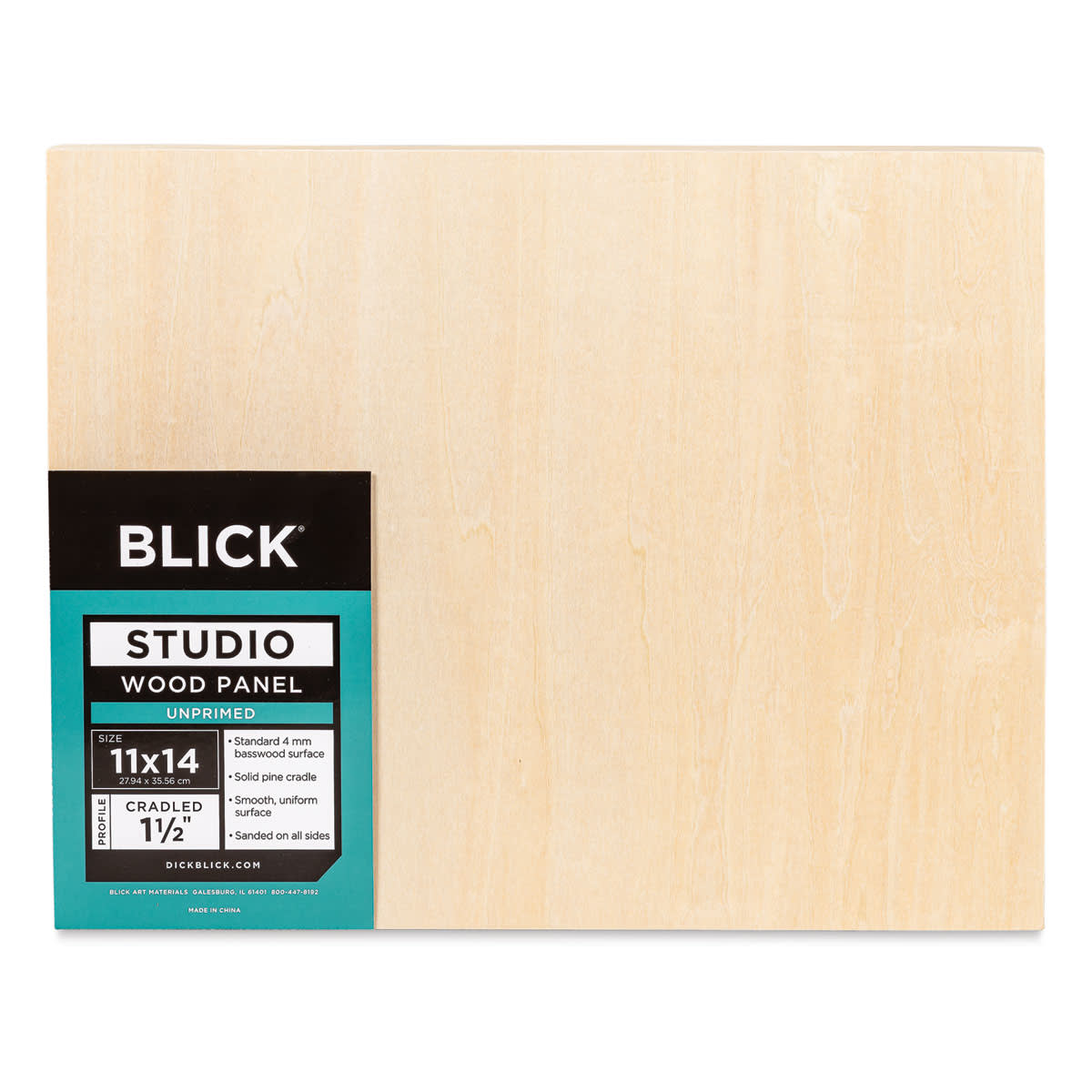 Blick Studio Artists' Wood Panels - Gallery Cradle, 11" x 14", 1-1/2" Cradle, front