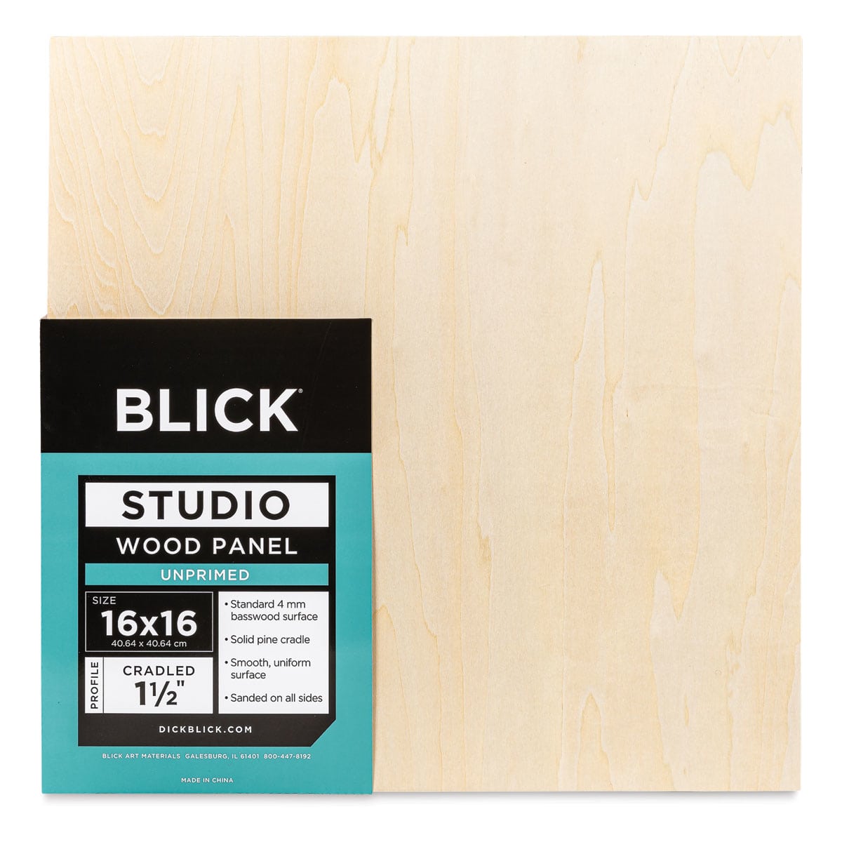 Blick Studio Artists' Wood Panels - Gallery Cradle, 16" x 16", 1-1/2" Cradle, front