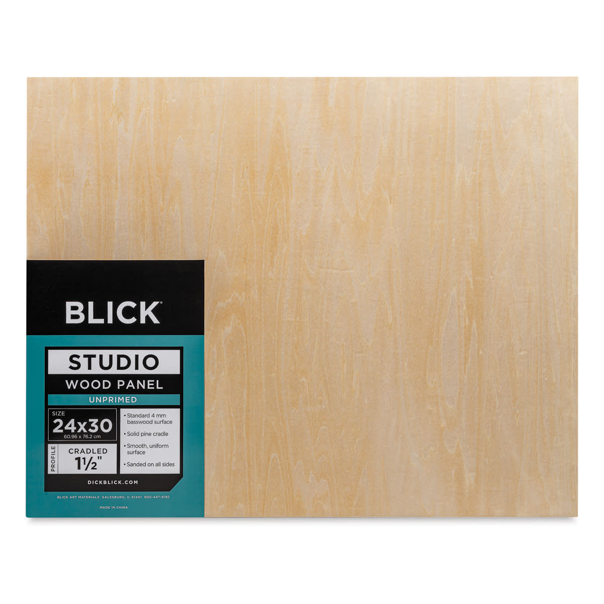 Blick Studio Artists' Wood Panels - Gallery Cradle, 24" x 30", 1-1/2" Cradle, front