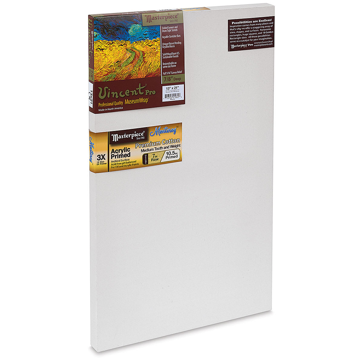 Masterpiece Fibonacci Golden Rectangle Canvas  -  13" x 21", 7/8" Profile