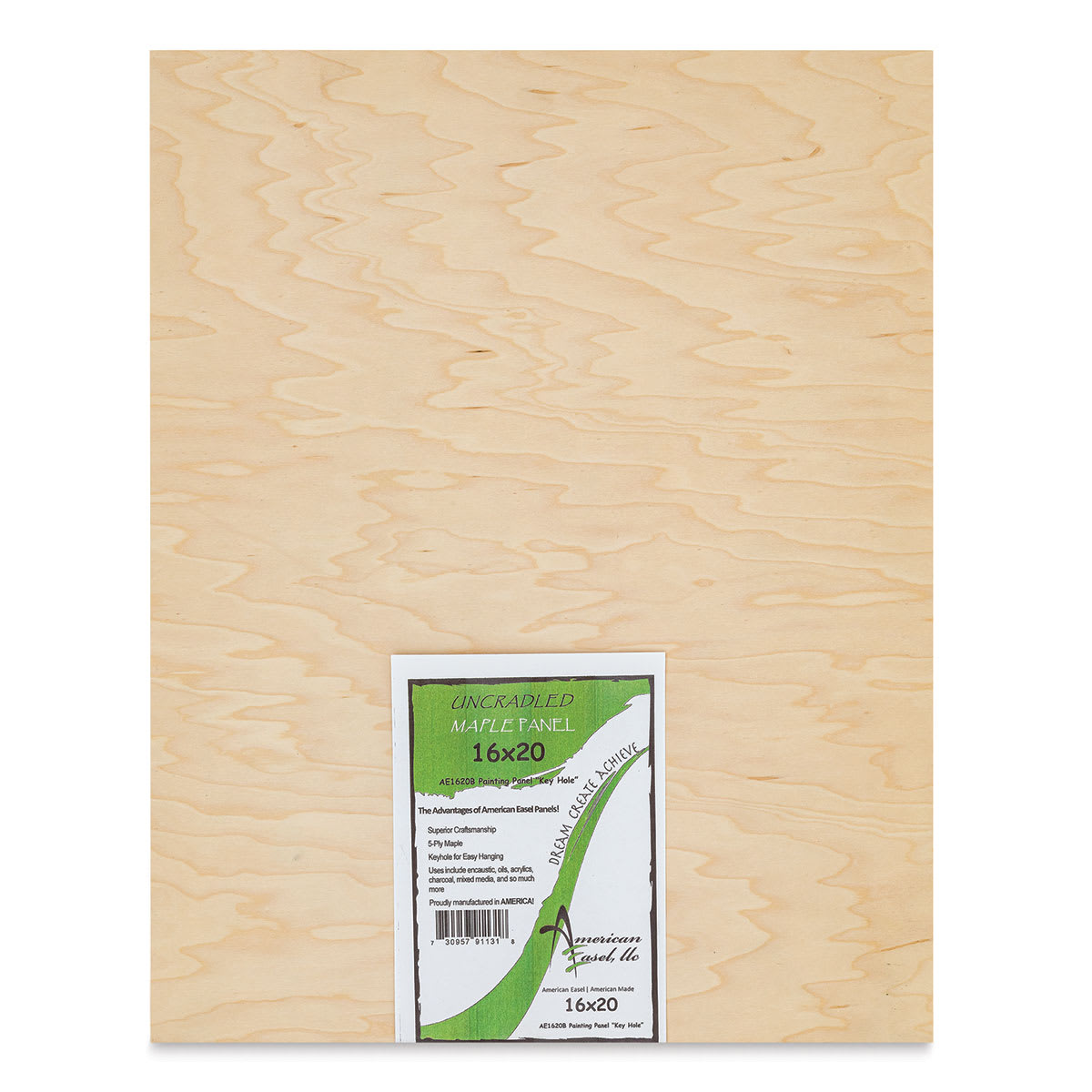 American Easel Maple Panel - 16" x 20", 1/2" Profile, Keyhole front with label