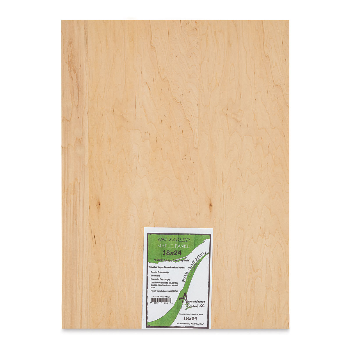 American Easel Maple Panel - 18" x 24", 1/2" Profile, Keyhole front with label