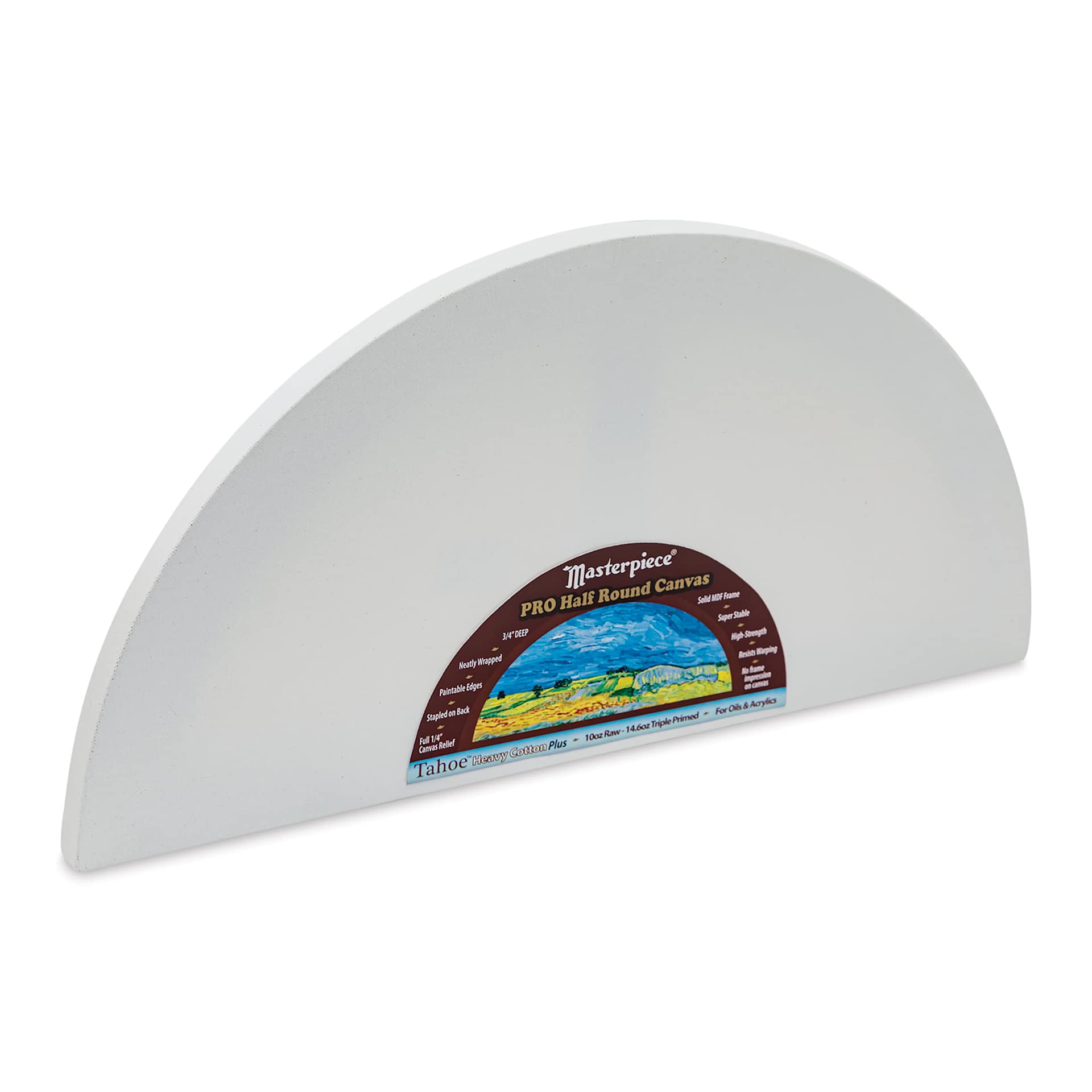 Masterpiece Tahoe Cotton Canvas Shape - Half Round, 10" x 20" angled front view