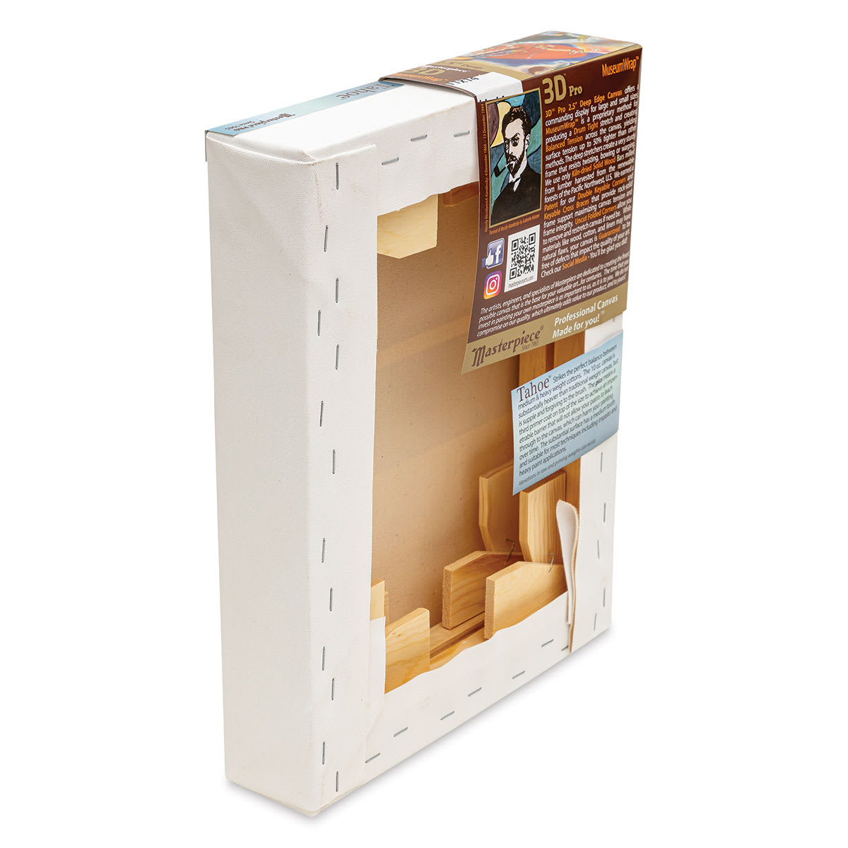 Masterpiece Tahoe Cotton Canvas - 11" x 14", 2-1/2" Profile, Acrylic Primed back side view