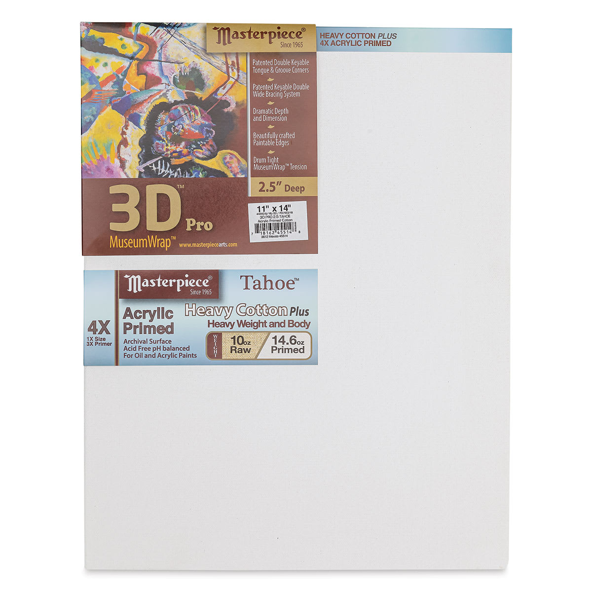 Masterpiece Tahoe Cotton Canvas - 11" x 14", 2-1/2" Profile, Acrylic Primed